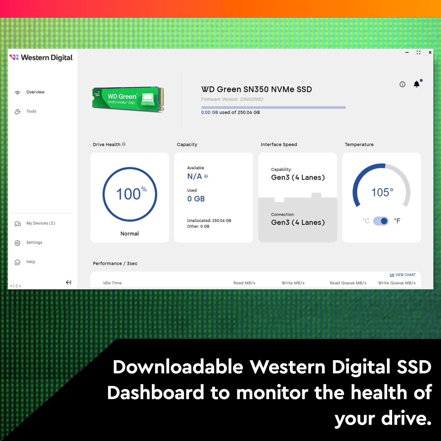 WD Green SN350 NVMe SSD 500Go M.2 2280 PCIe Gen3