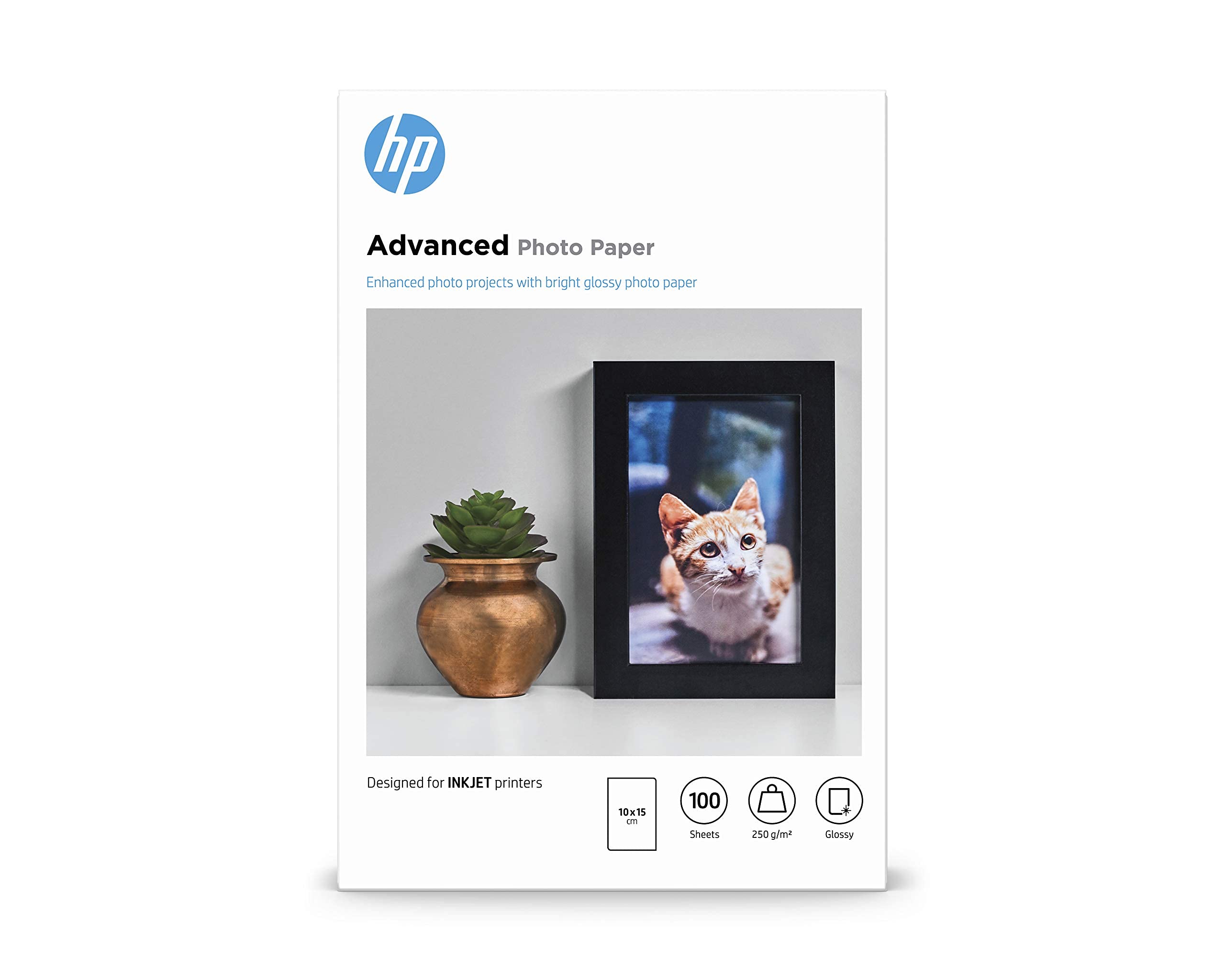 HP original Q8692A Advanced glossy photo paper Ink cartridge 250g/m2 100x150mm 100 sheets 1-pack borderless