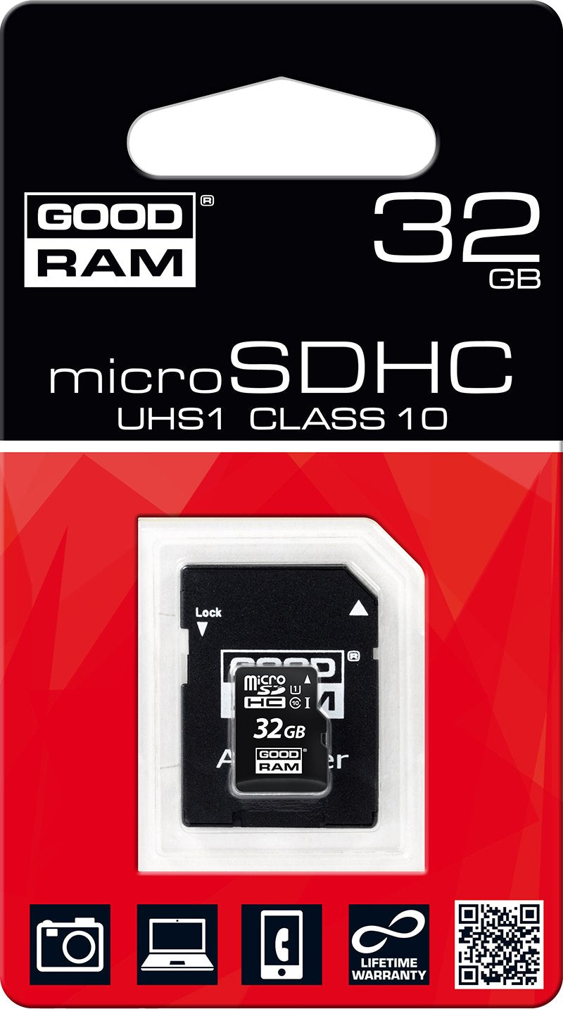 Carte Mémoire GoodRAM 32 Go (Avec Adaptateur carte SD)