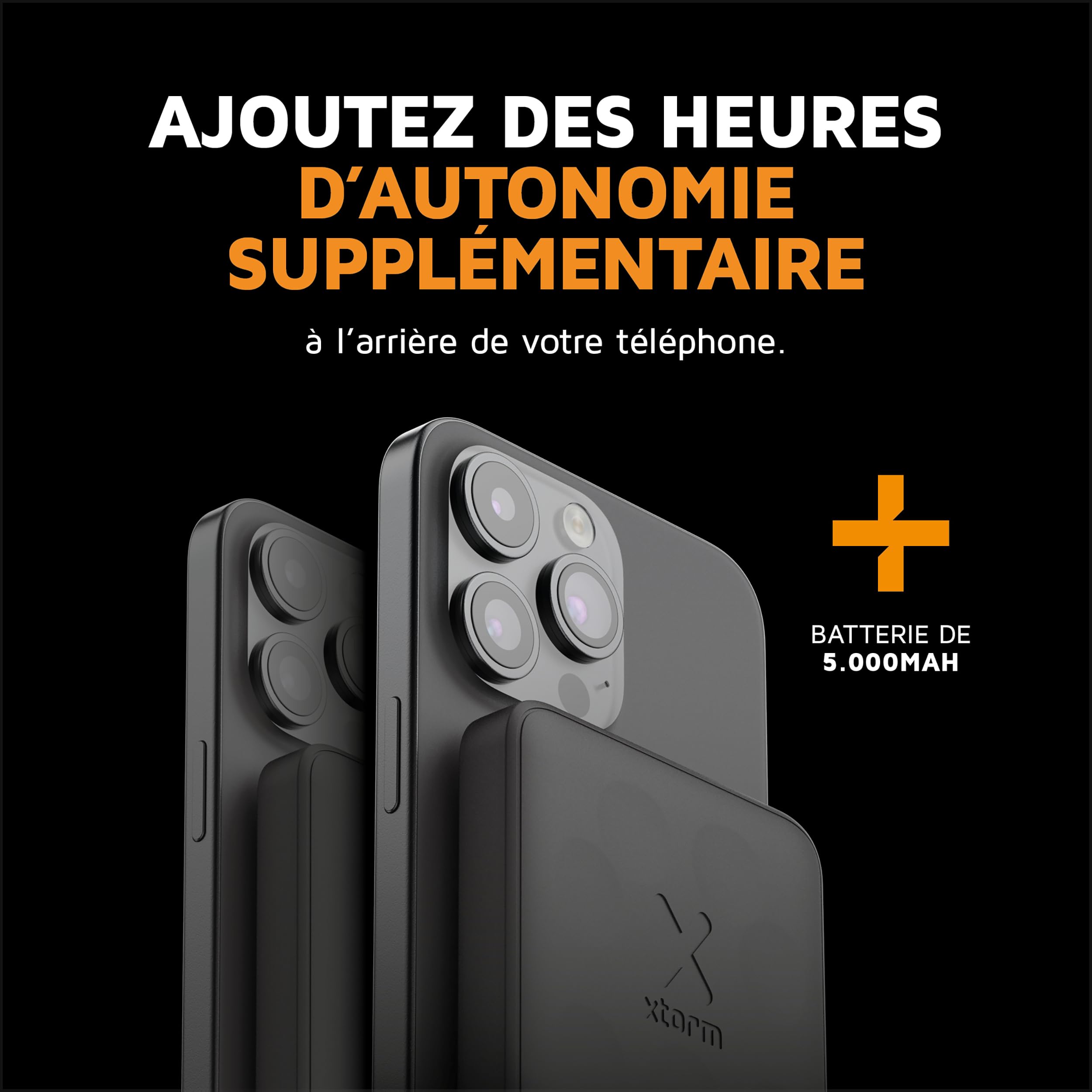 XTORM Batterie magnétique sans fil 5000 mAh noire