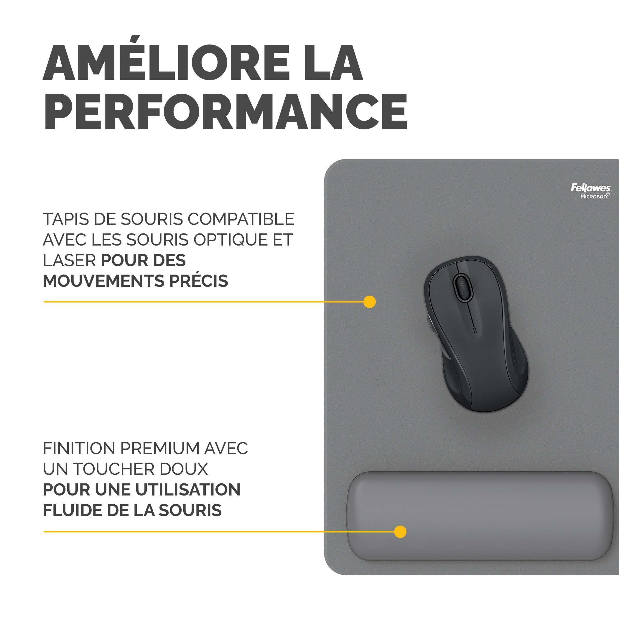 FELLOWES Tapis souris repose-poignets XL Breyta Gris