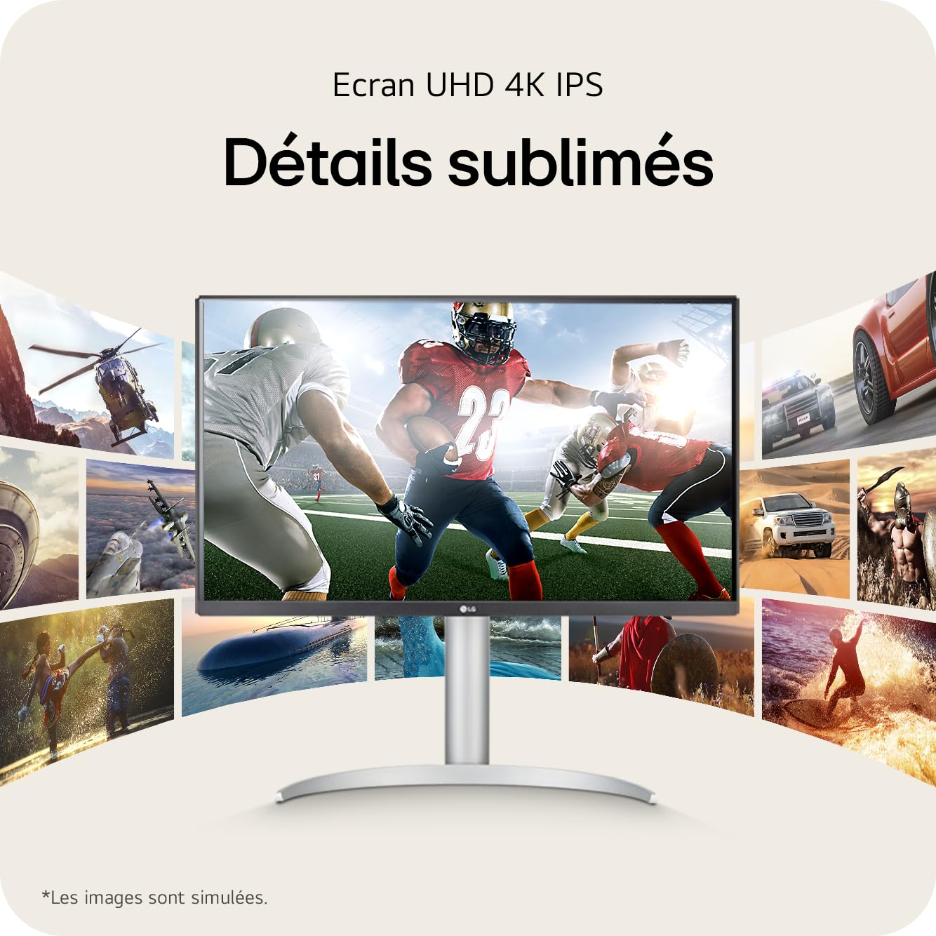 LG 27UP850K-W.AEU Écran LED - 27p - 3840 x 2160 4K UHD - IPS - 400 cd/m² - 1200:1 - DisplayHDR 400- 5ms - 2xHDMI, DP hauts parleurs