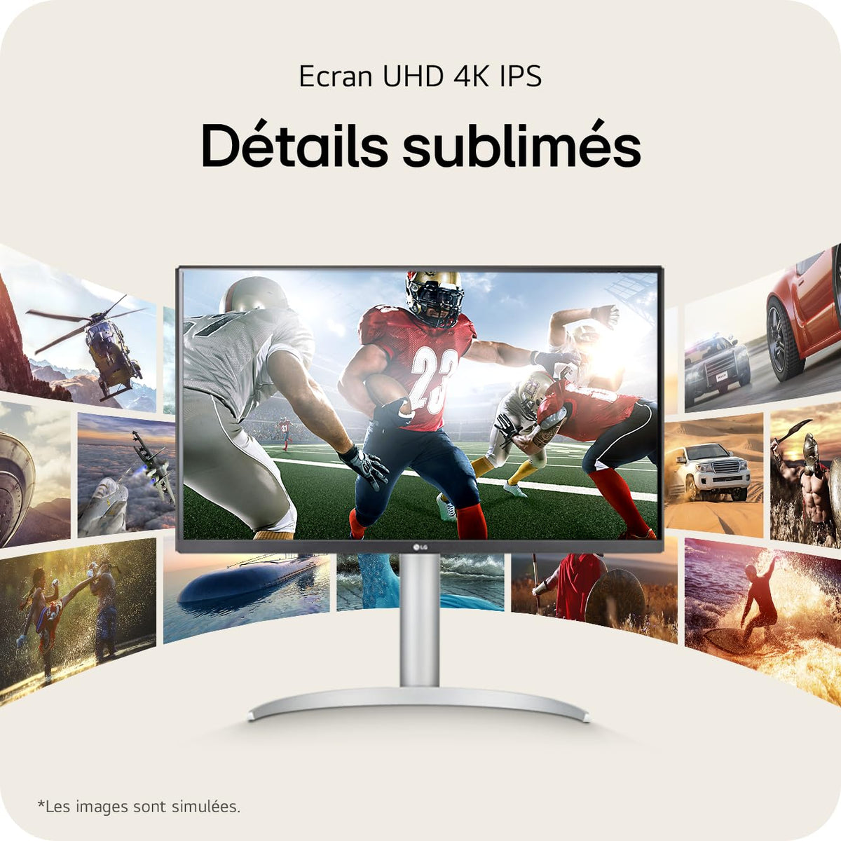 LG  - Ecran LED - 27p - 3840x2160 4K UHD IPS - 5 ms - Inclinable - Hauteur réglable - Pivotant - Garantie 3 ans