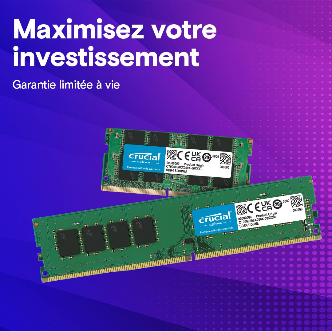Crucial CT8G4DFRA32A module de mémoire 8 GB 1 x 8 GB DDR4 3200 MHz