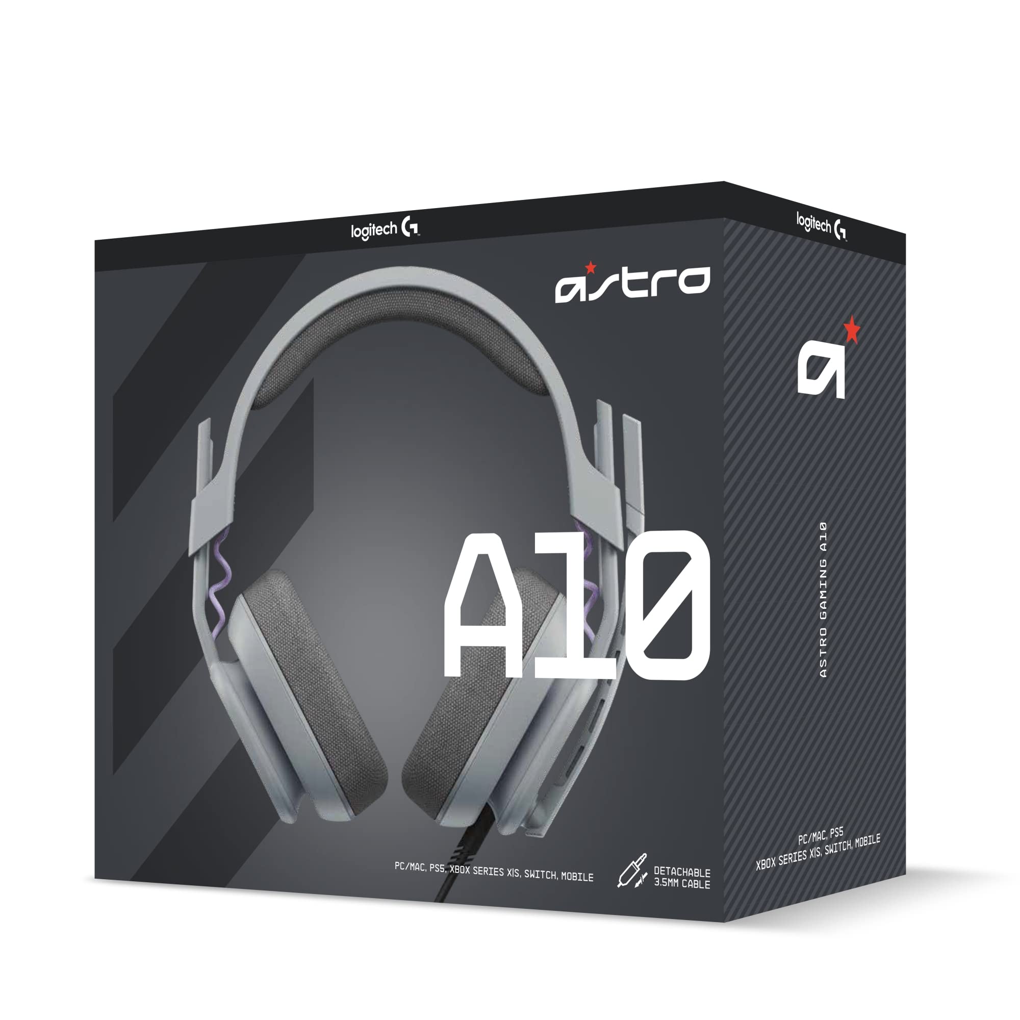 LOGITECH Astro Gaming A10 Gen 2 Headset full size wired 3.5 mm jack grey