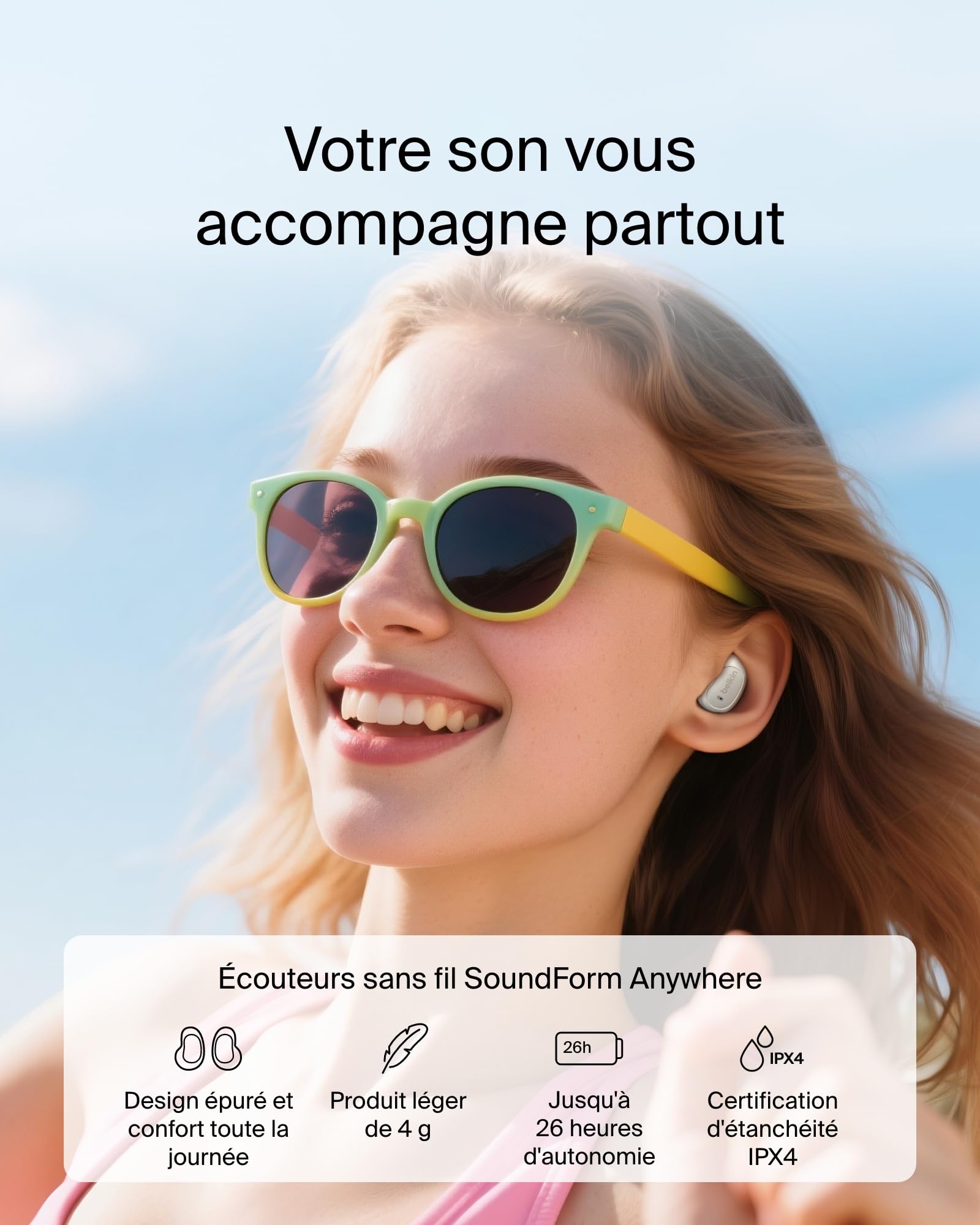 BELKIN SoundForm Anywhere True Wireless Earbuds Cream