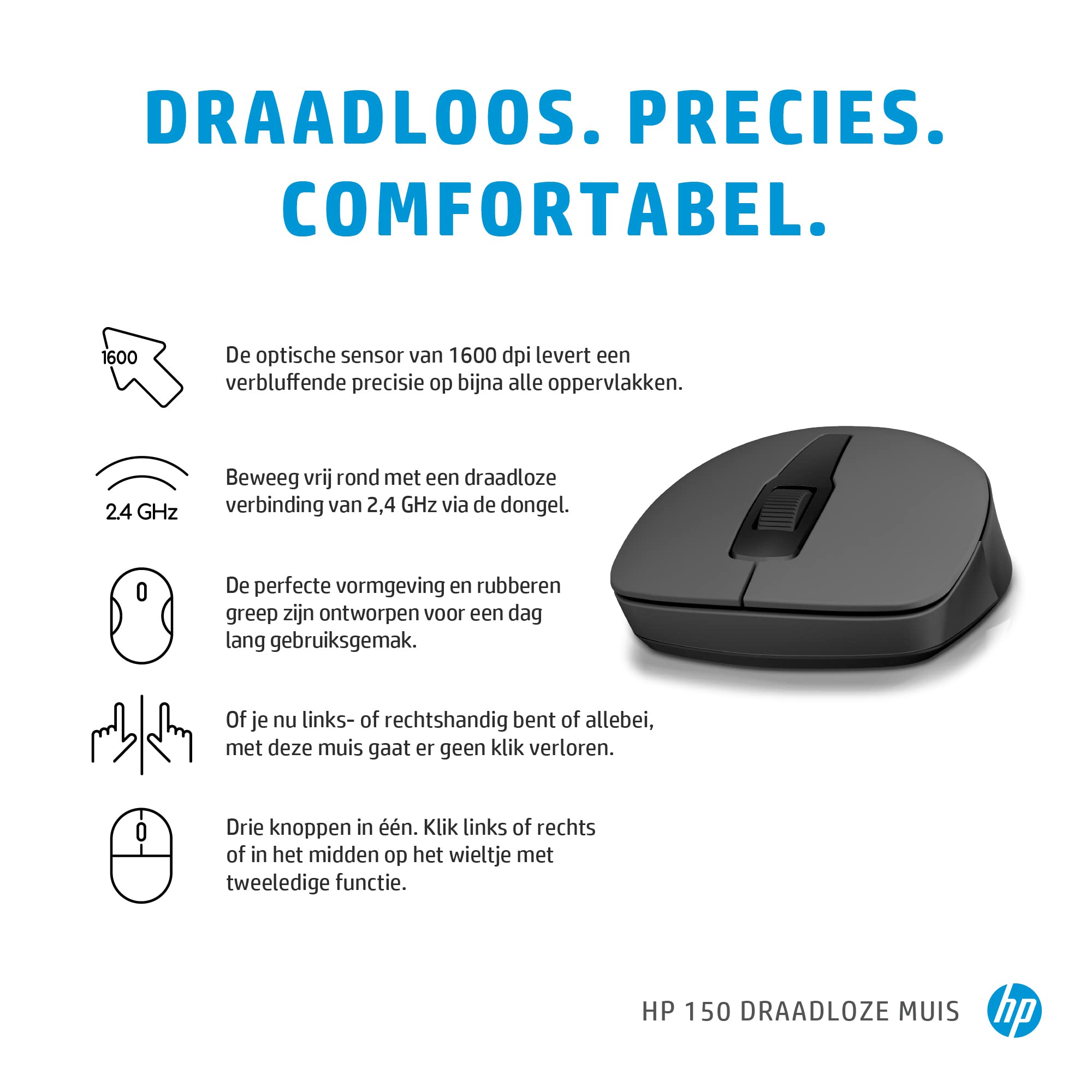 HP 150 WRLS Mouse Europe - English local