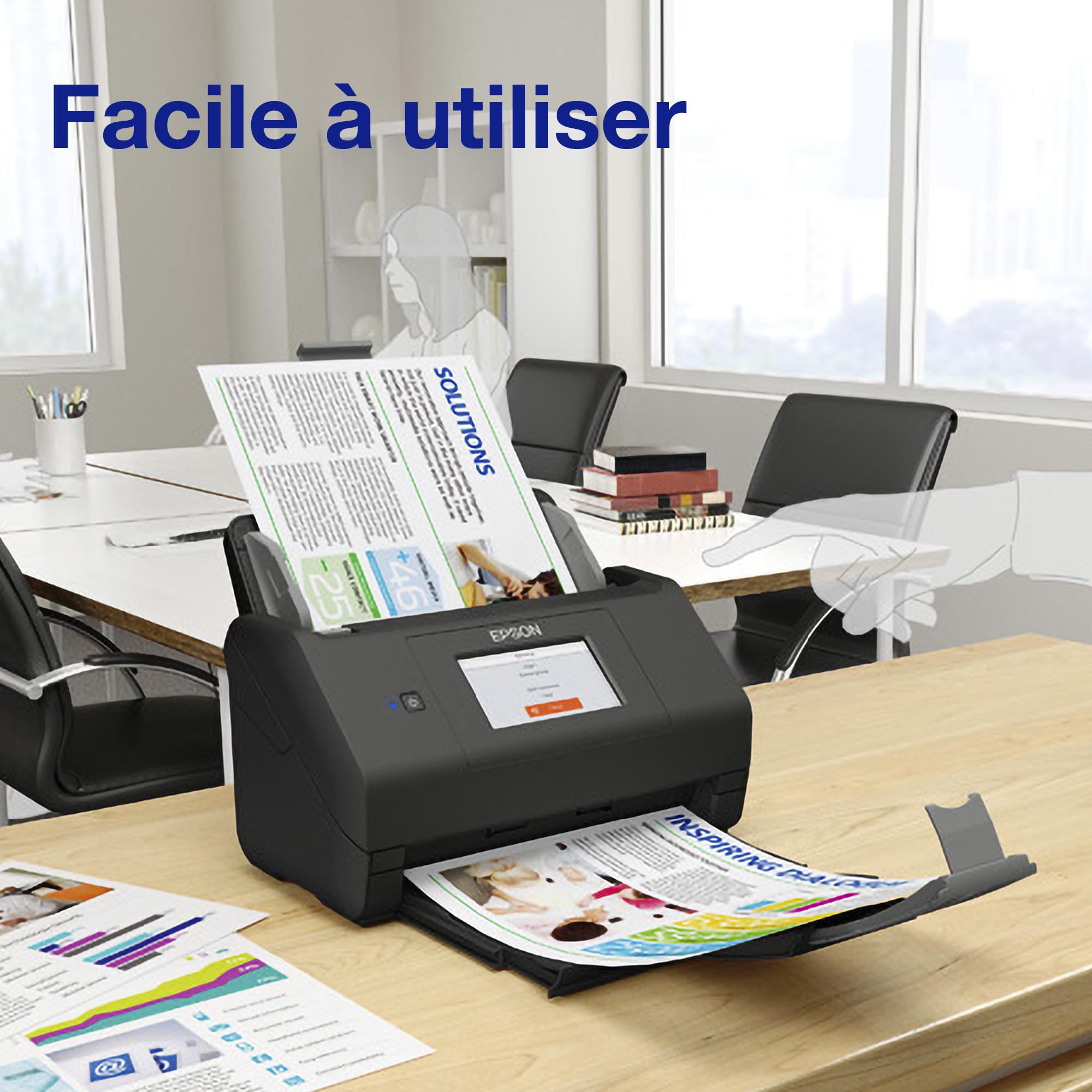 EPSON WorkForce ES-580W Document scanner Contact Image Sensor CIS Duplex 600x600dpi 35ppm ADF 100sheets 4000scans/d USB Wi-Fi