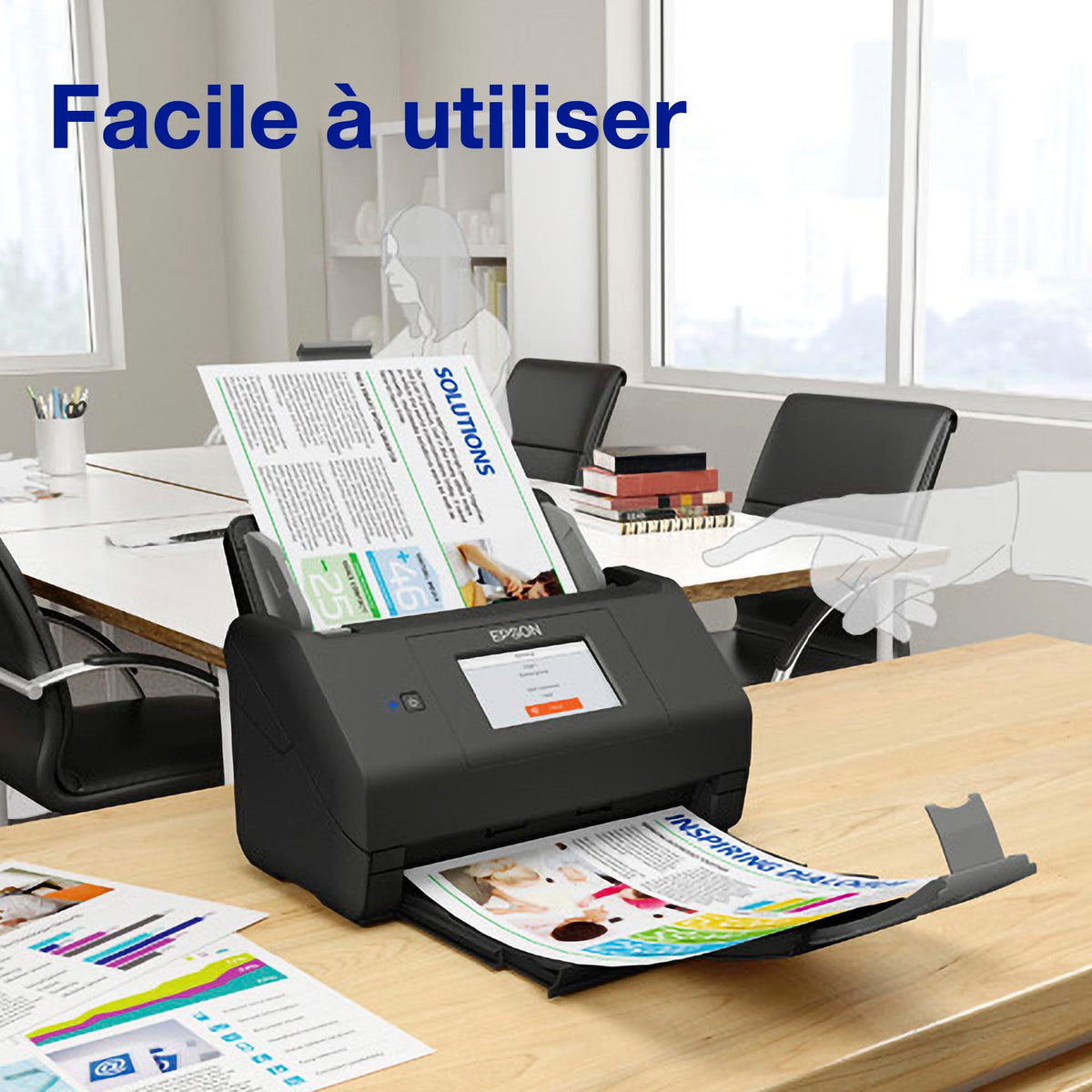 EPSON WorkForce ES-580W Document scanner Contact Image Sensor CIS Duplex 600x600dpi 35ppm ADF 100sheets 4000scans/d USB Wi-Fi