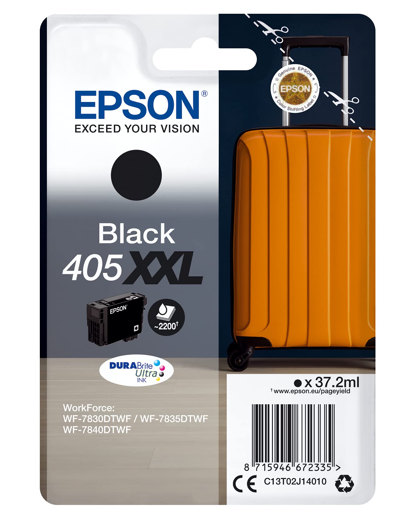 EPSON 4LB Singlepack Black 405XXL DURABrite Ultra Ink w/s