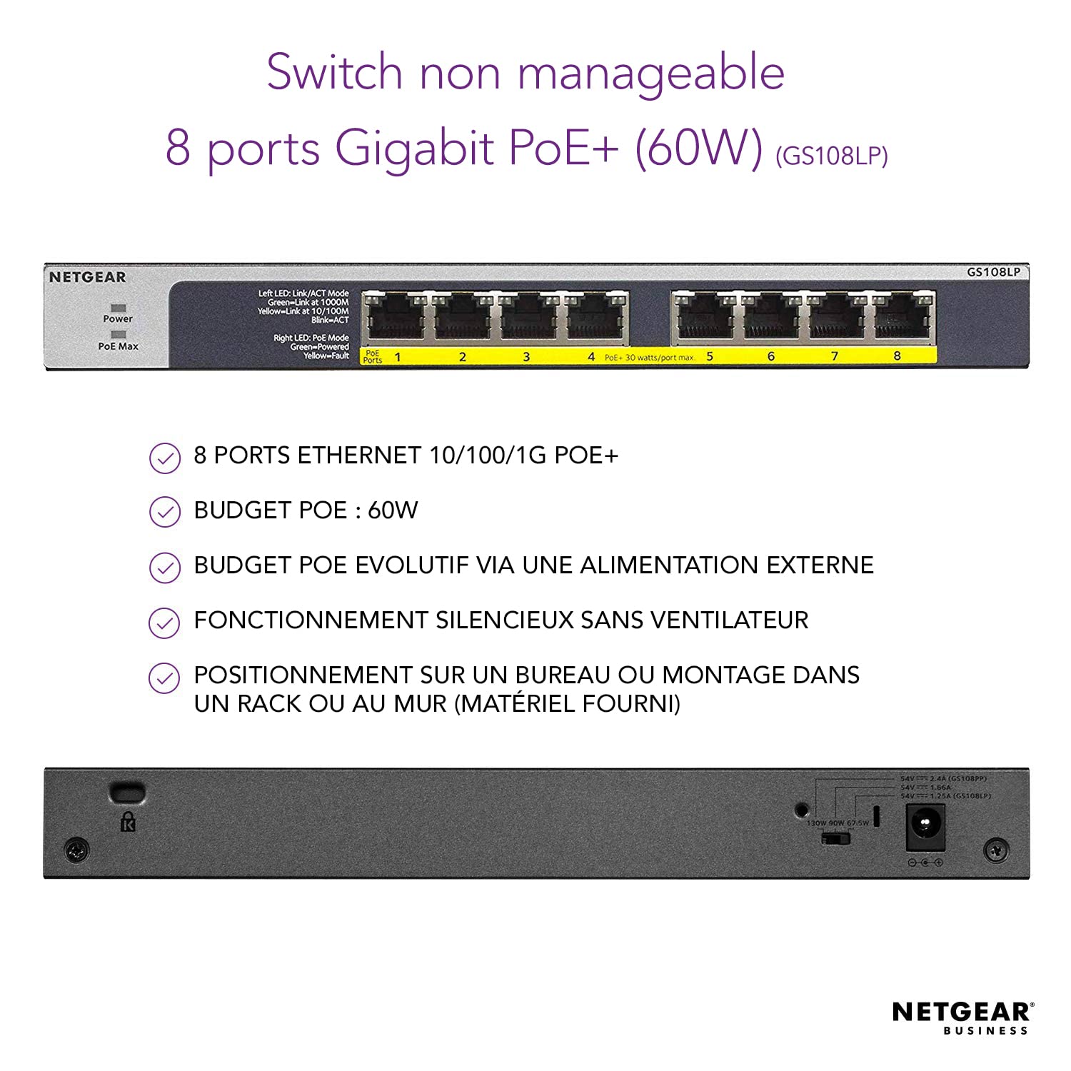 8PT POE/POE+GIGABIT UNMANAGED SWCH