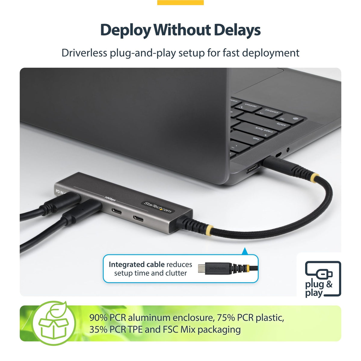 4-Port USB-C Hub 10Gbps 4x USB-C Ports