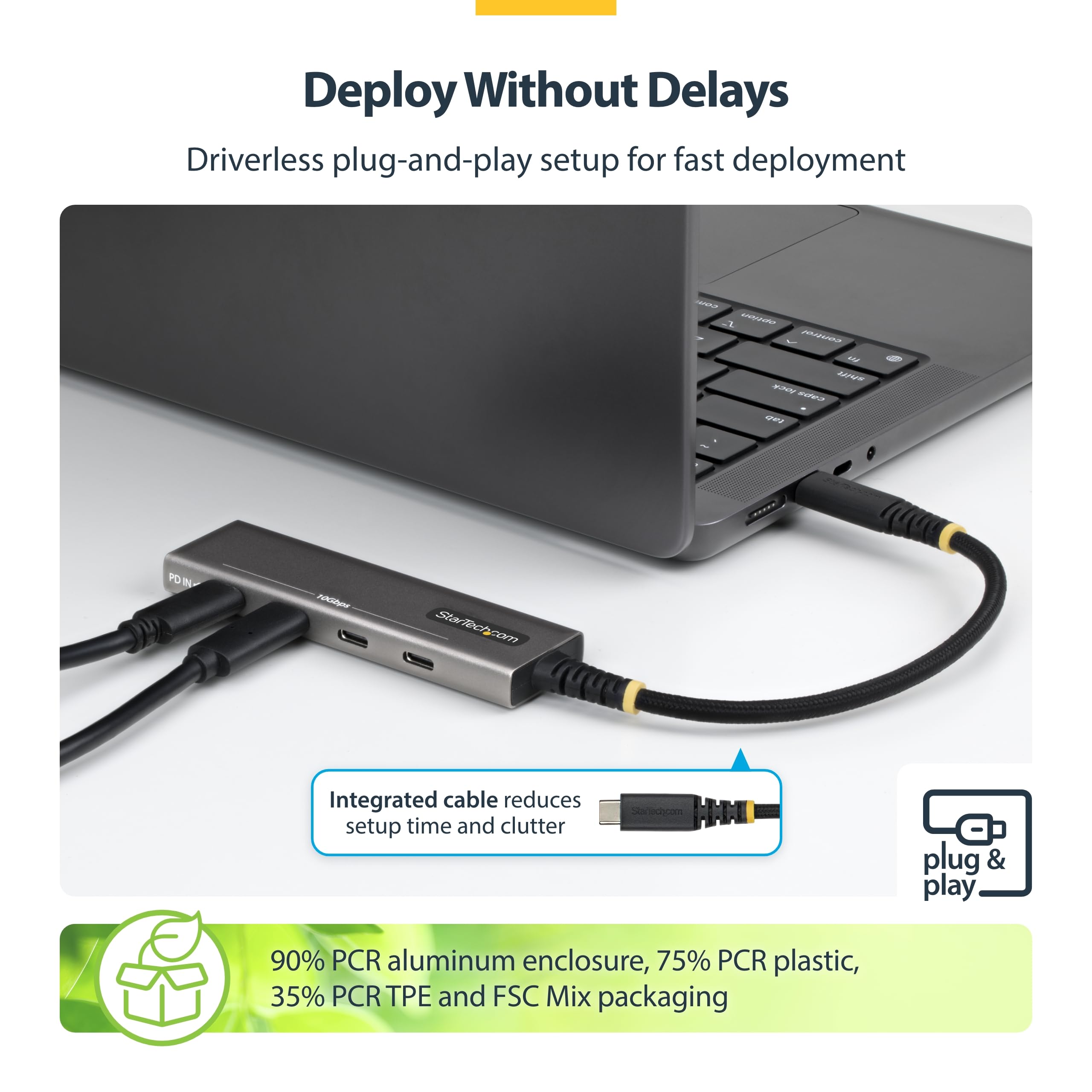 4-Port USB-C Hub 10Gbps 4x USB-C Ports