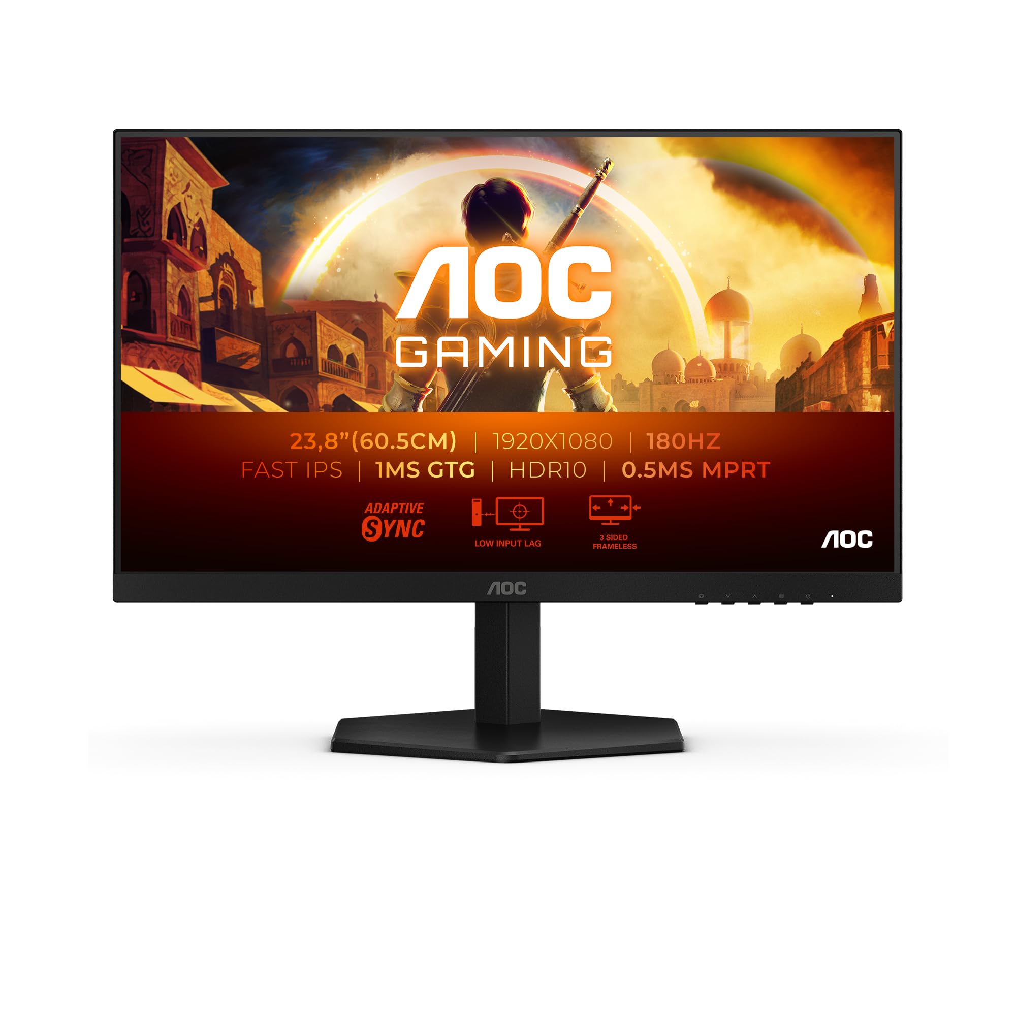 AOC 24G42E 24p Gaming Monitor 180Hz 1920x1080 1ms HDMI DP Black/Grey