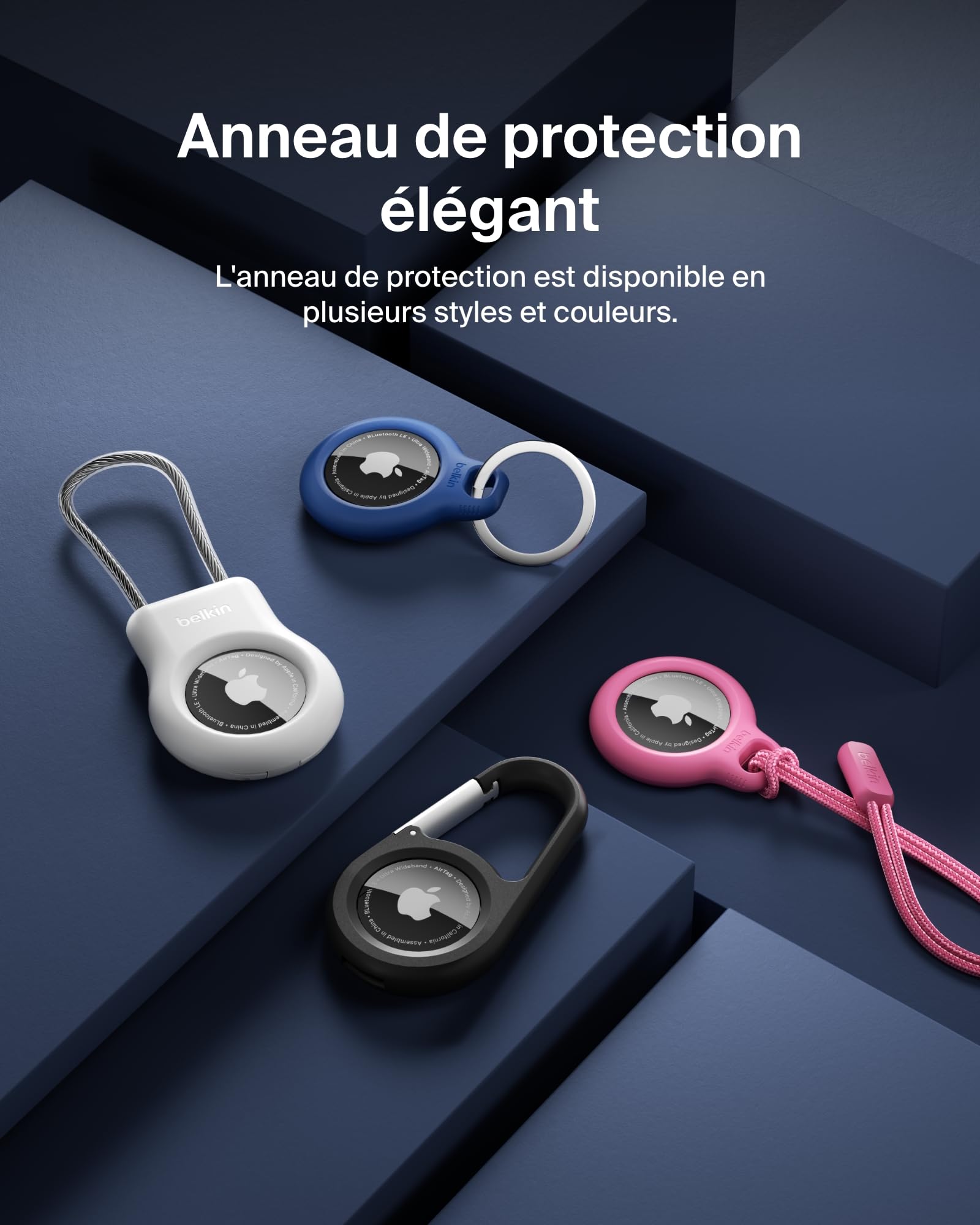 BELKIN Airtag Protection avec Cordon Rose