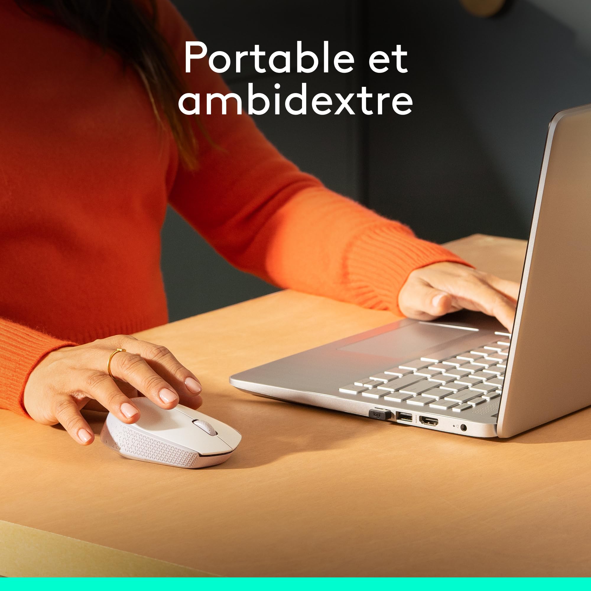 LOGITECH M171 Mouse right and left-handed optical 3 buttons wireless 2.4 GHz USB wireless receiver off-white
