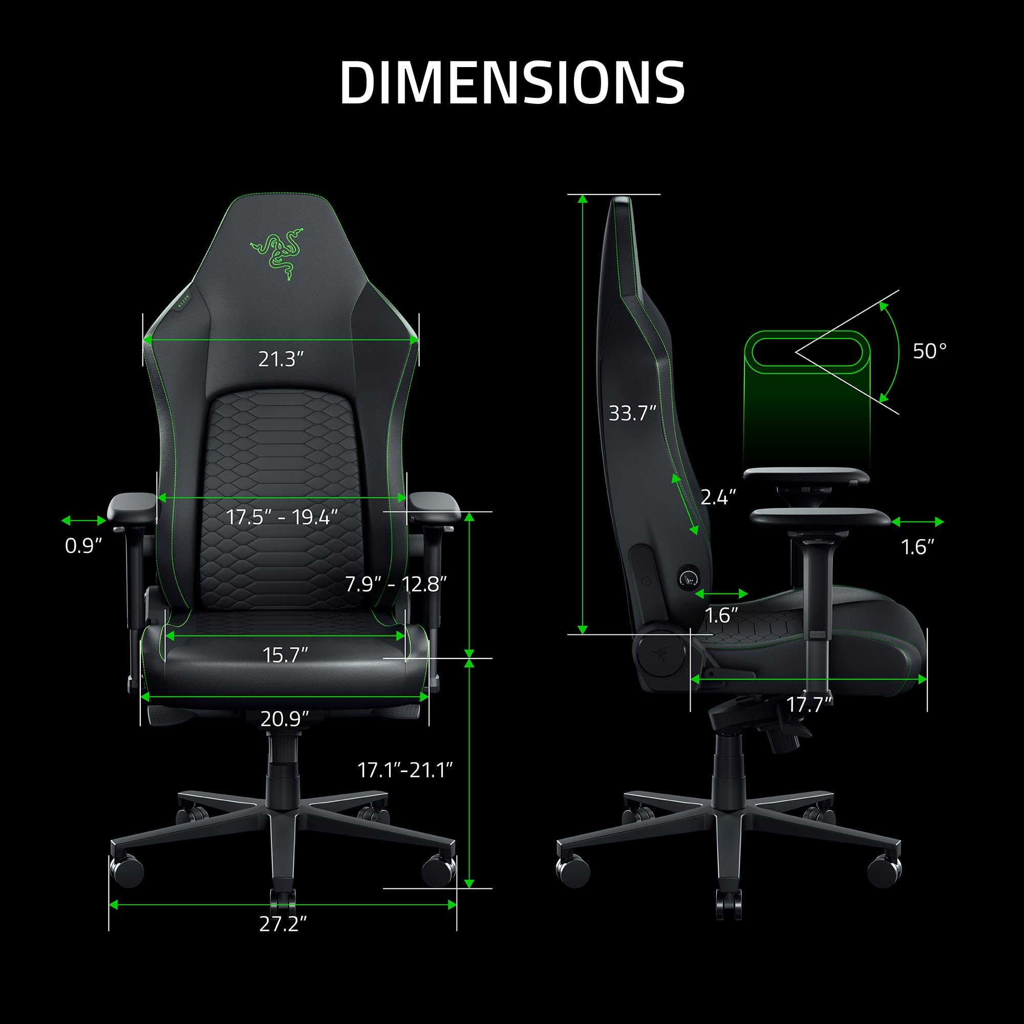 RAZER Iskur V2 NewGen Green - Fauteuil Gaming