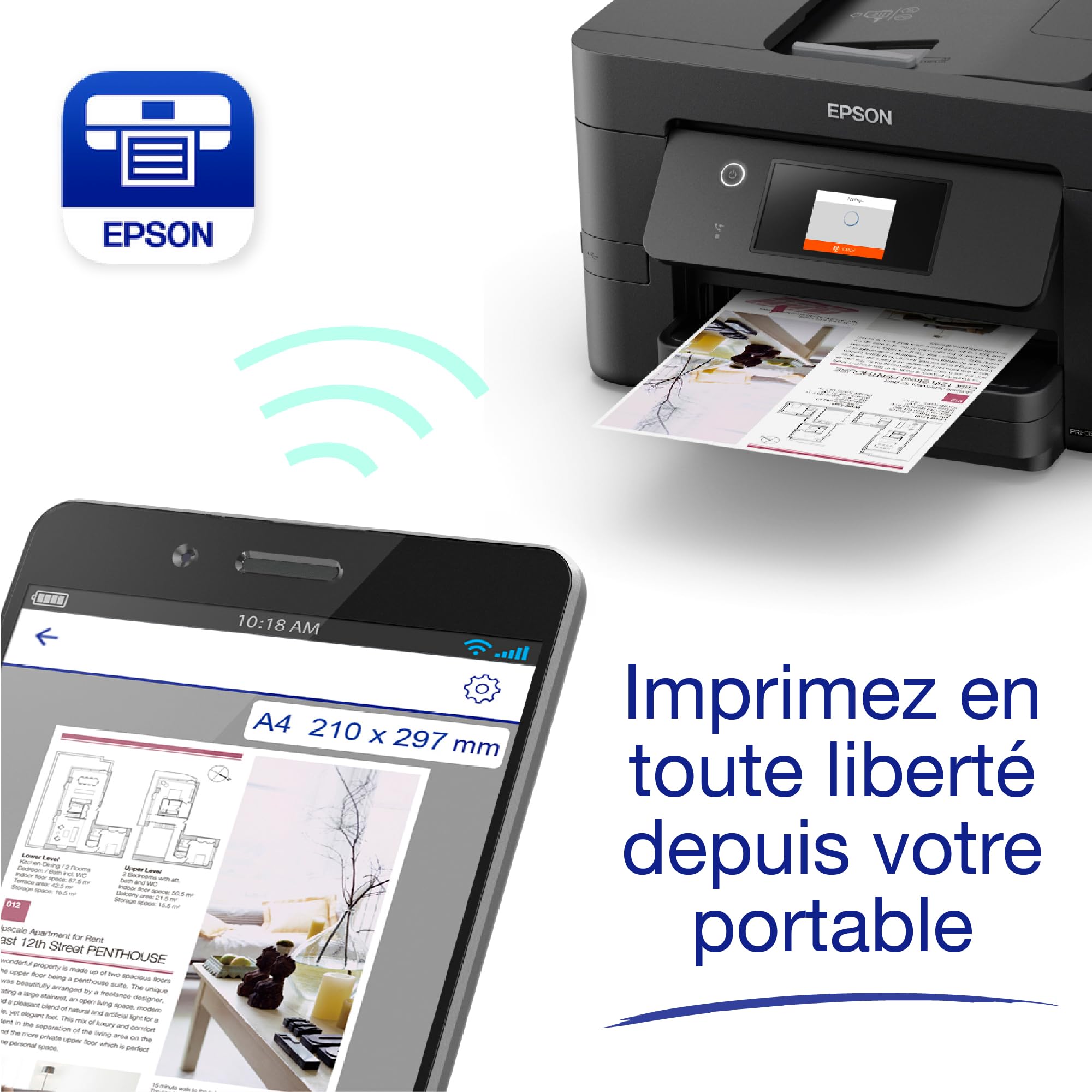 EPSON WorkForce Pro WF-3820DWF MFP colour ink-jet A4 21ppm print 250 sheets USB 2.0 LAN Wi-Fi USB host