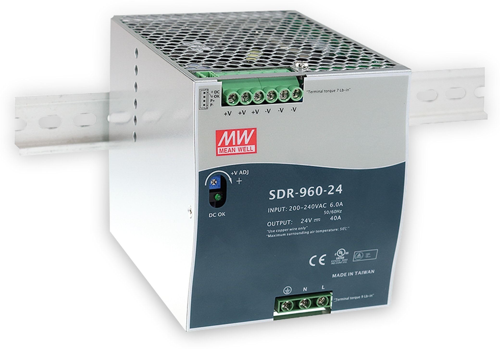 PLANET PWR-960-48 48V, 960W Din-Rail Power Supply (SDR-960-48, adjustable 48-56V DC Output, 180~264V AC input) (PWR-960-48) unité d'alimentation d'énergie Métal
