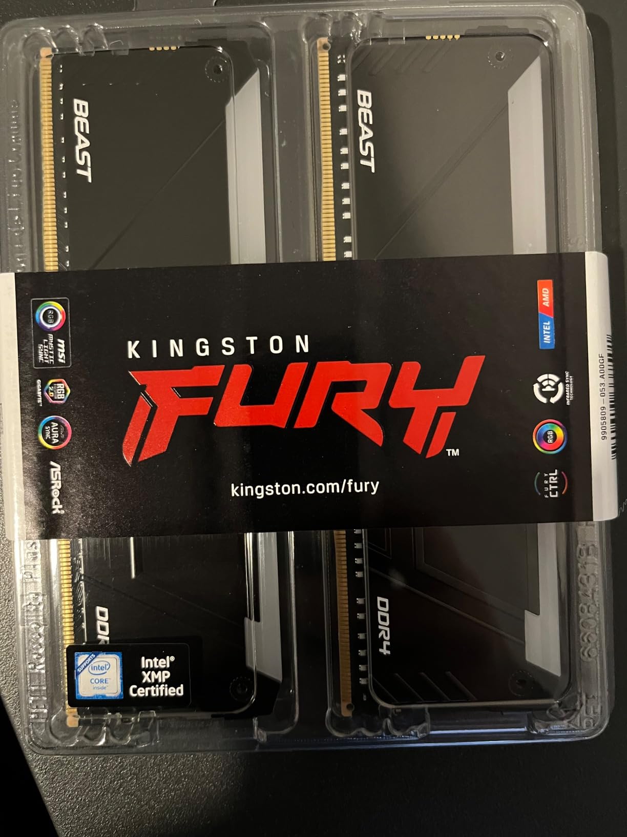 KINGSTON 32Go 3600MT/s DDR4 CL18 DIMM Kit of 2 FURY Beast RGB