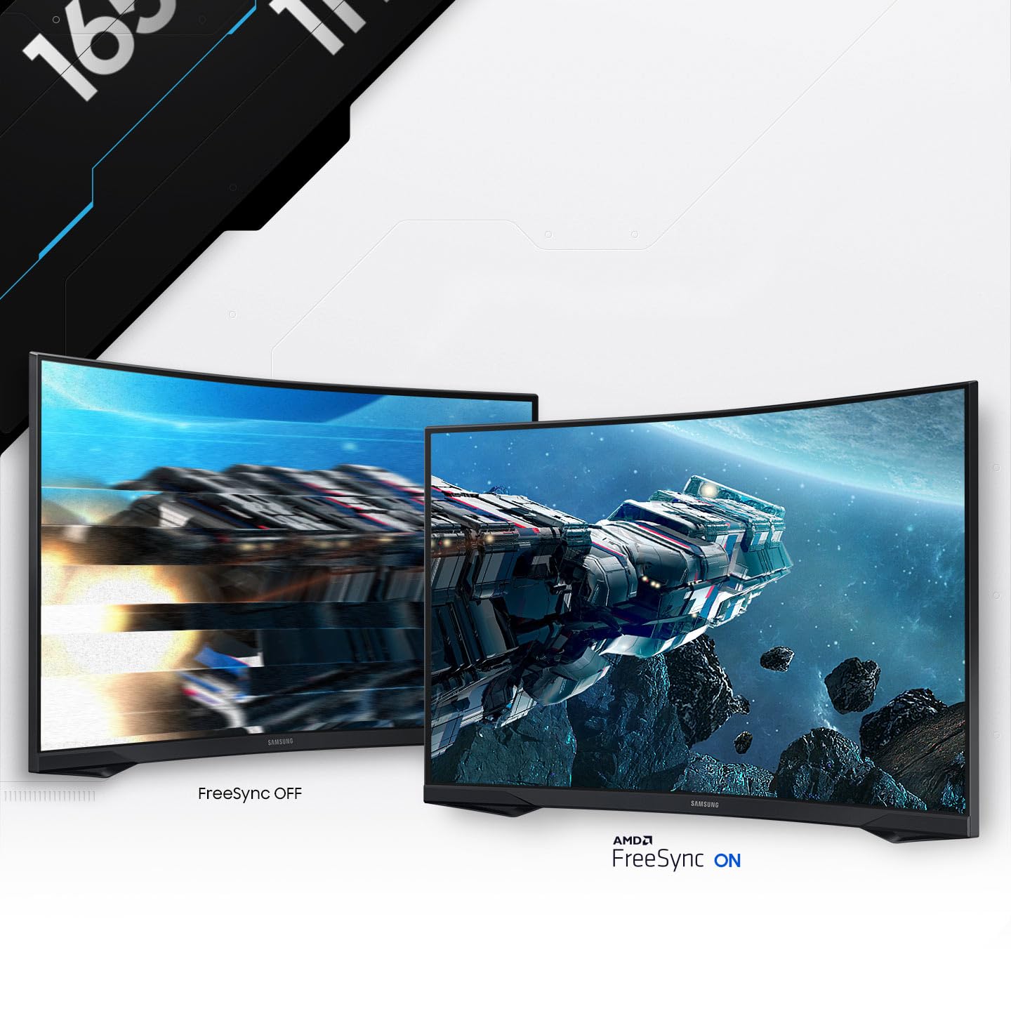 SAMSUNG ODYSSEY G5 LS32CG552 - 32p 165Hz - Ecran gaming incurvé - WQHD 2560x1440 - VA - 1ms -HDR10 - 300cd/m² - 2500 : 1 - HDMI - DP