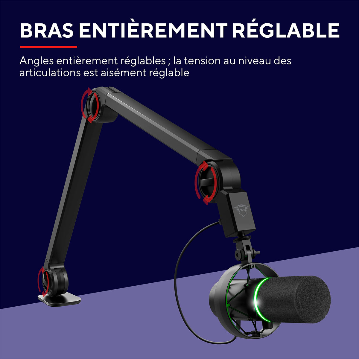 TRUST Microphone Pro ONYX avec bras - GXT255+