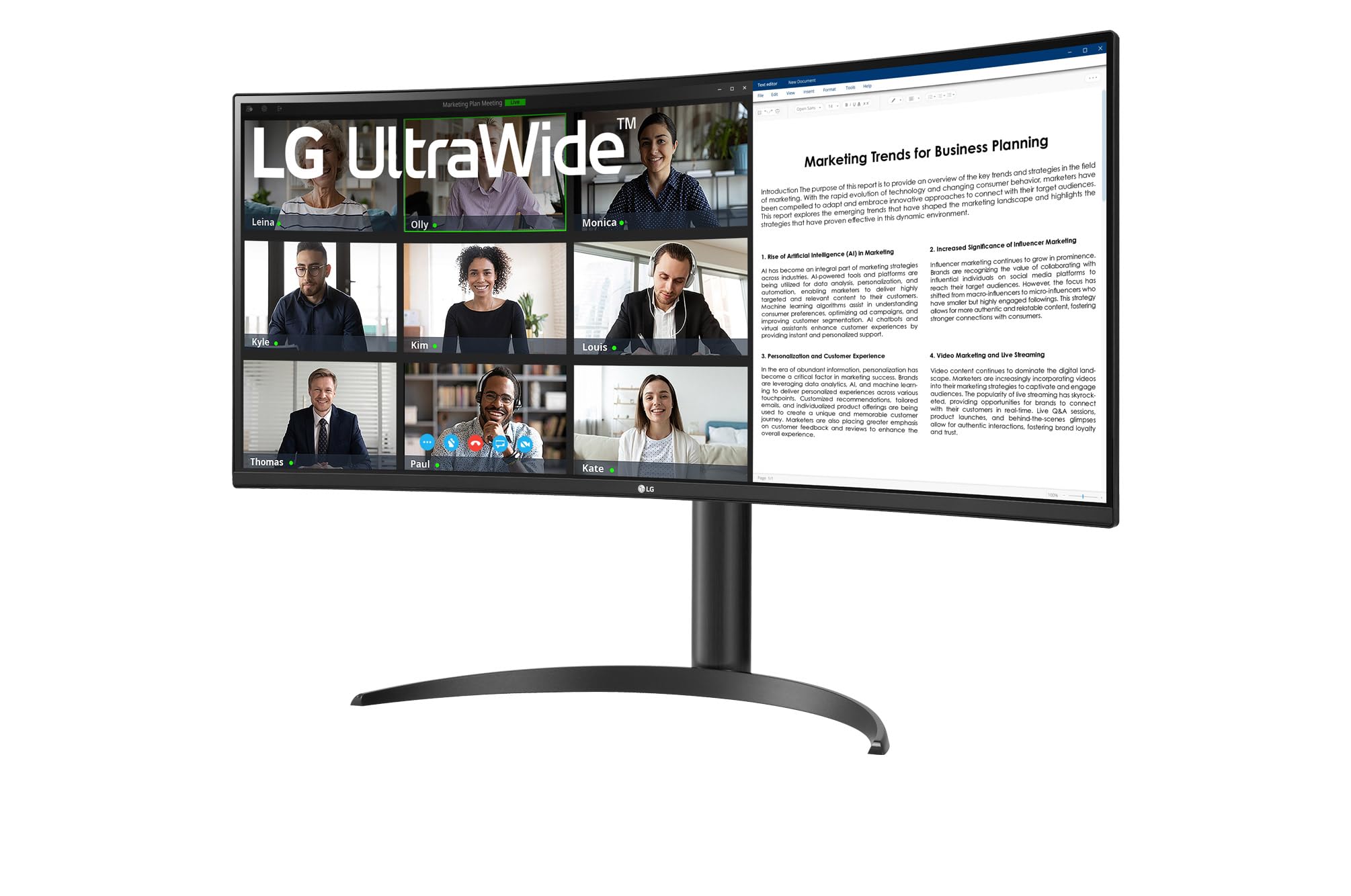 LG UltraWide 34WR55QK-B - Écran incurvé - 34i - 3440 x 1440 WQHD 100 Hz - VA - 300 cd/m2 - HDR10 - 5 ms - 2xHDMI -DP - USB-C