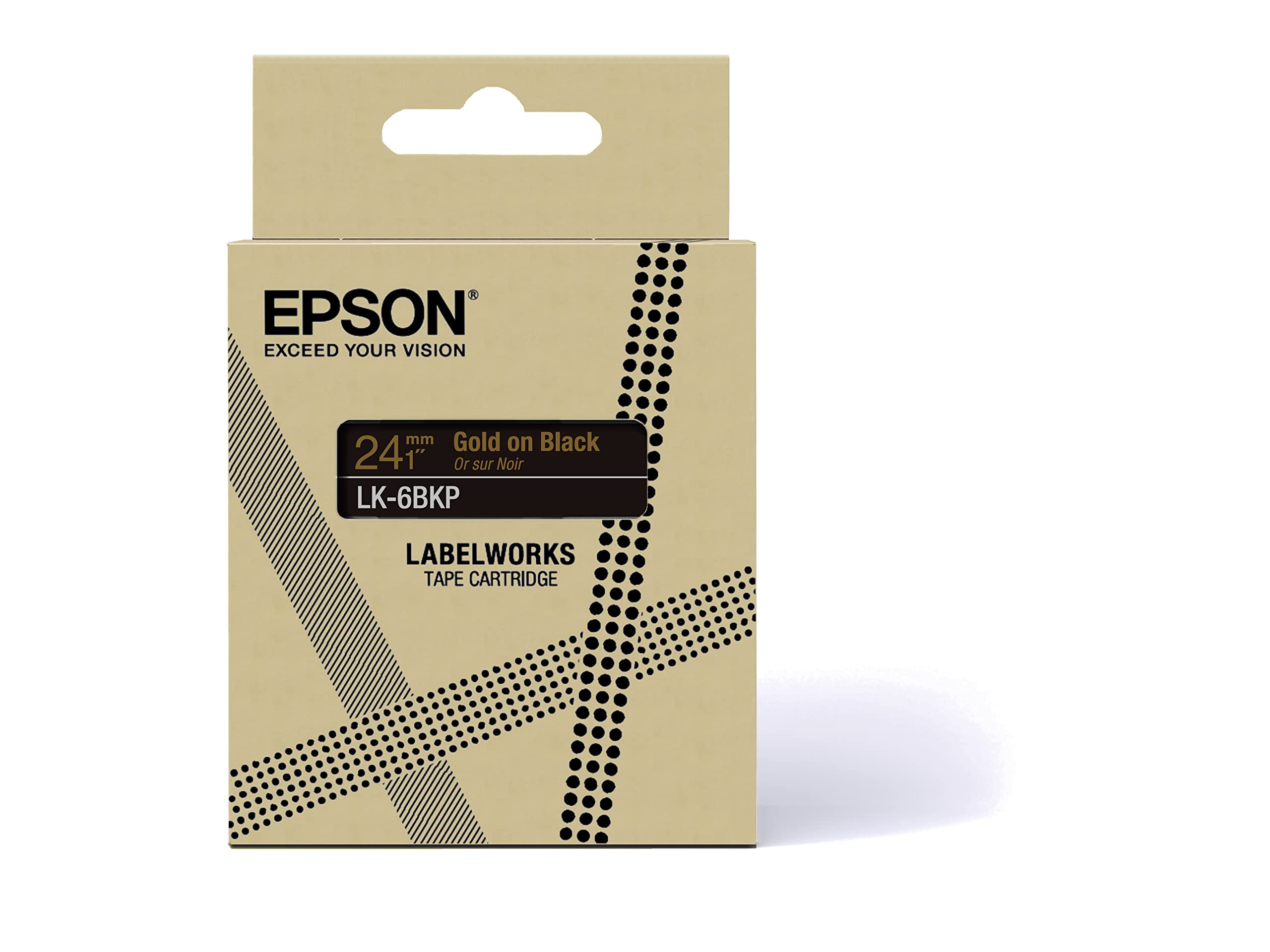 EPSON Metallic Tape Black/Gold 24mm 9m LK-6BKP