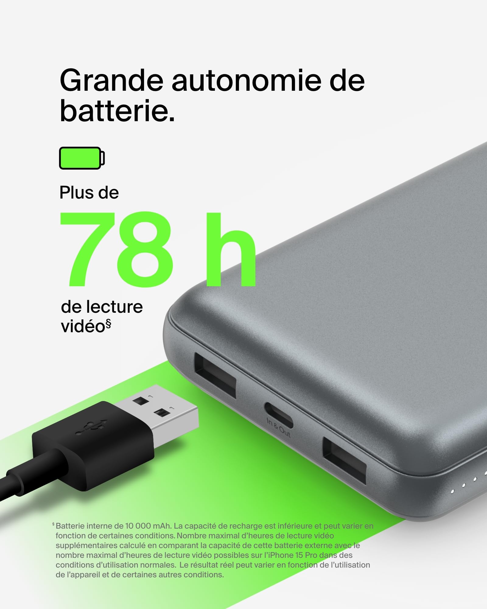 BELKIN 20k power bank 15w space grey