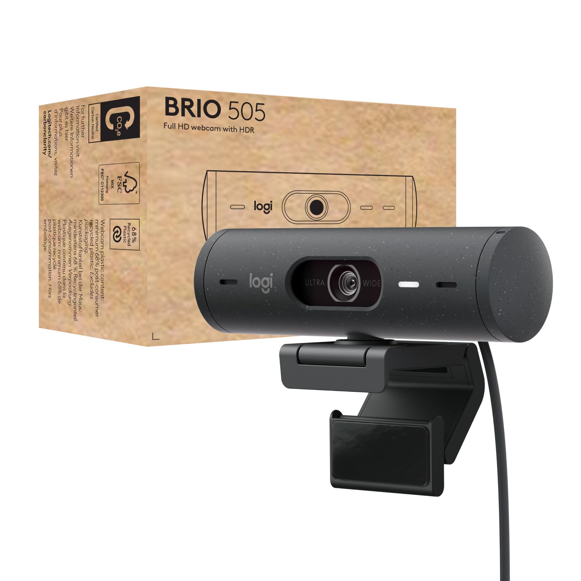LOGITECH BRIO 505 Webcam colour 4 MP 1920 x 1080 720p 1080p audio USB-C