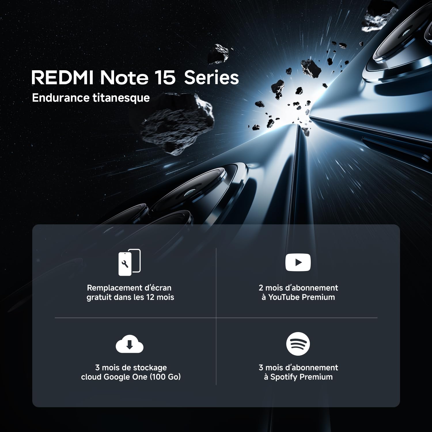 Xiaomi Redmi Note 15 Pro 5G (6.83'' - 512 Go, 8 Go RAM) Gris Titane