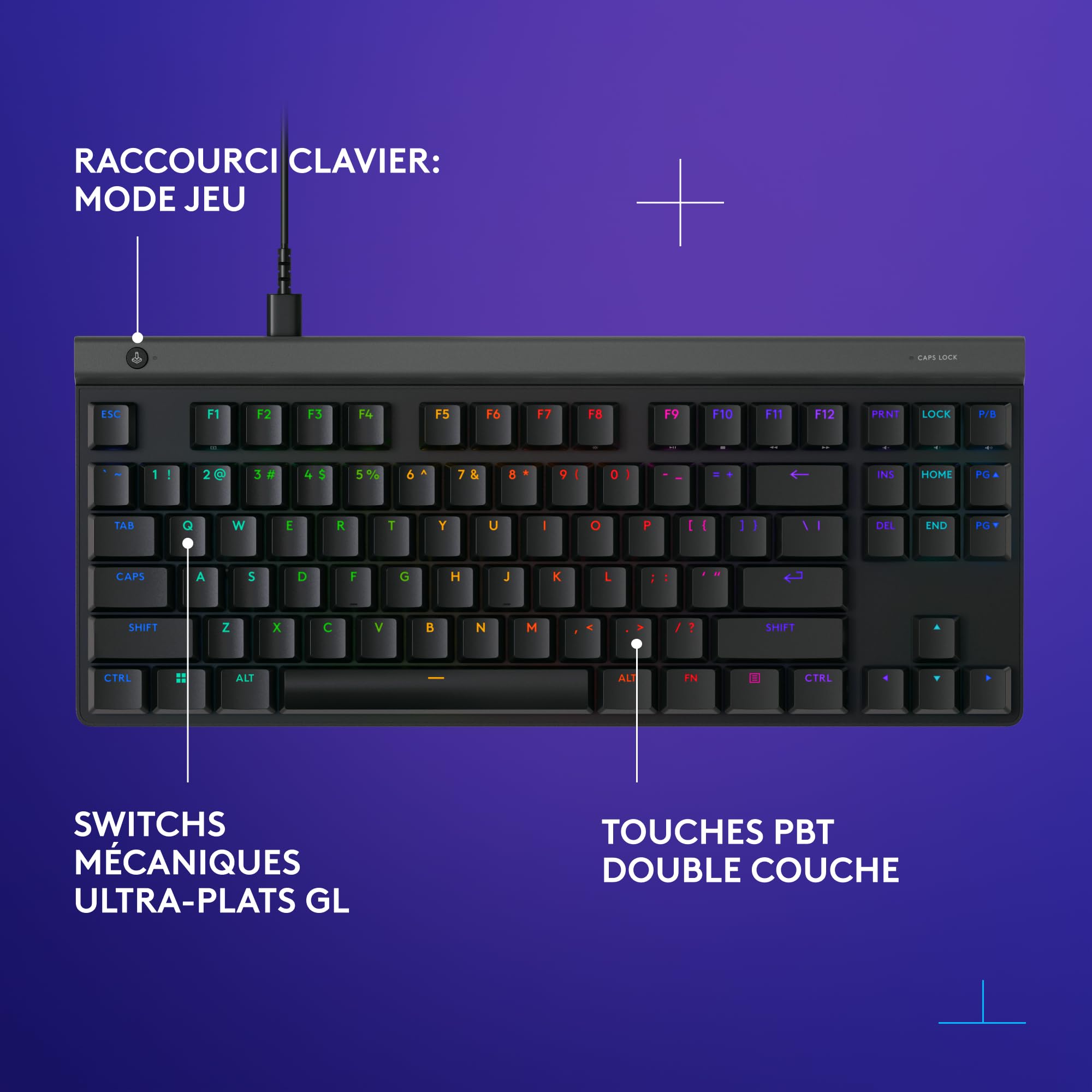 LOGITECH G515 TKL Wired Gaming Keyboard Black (FR)