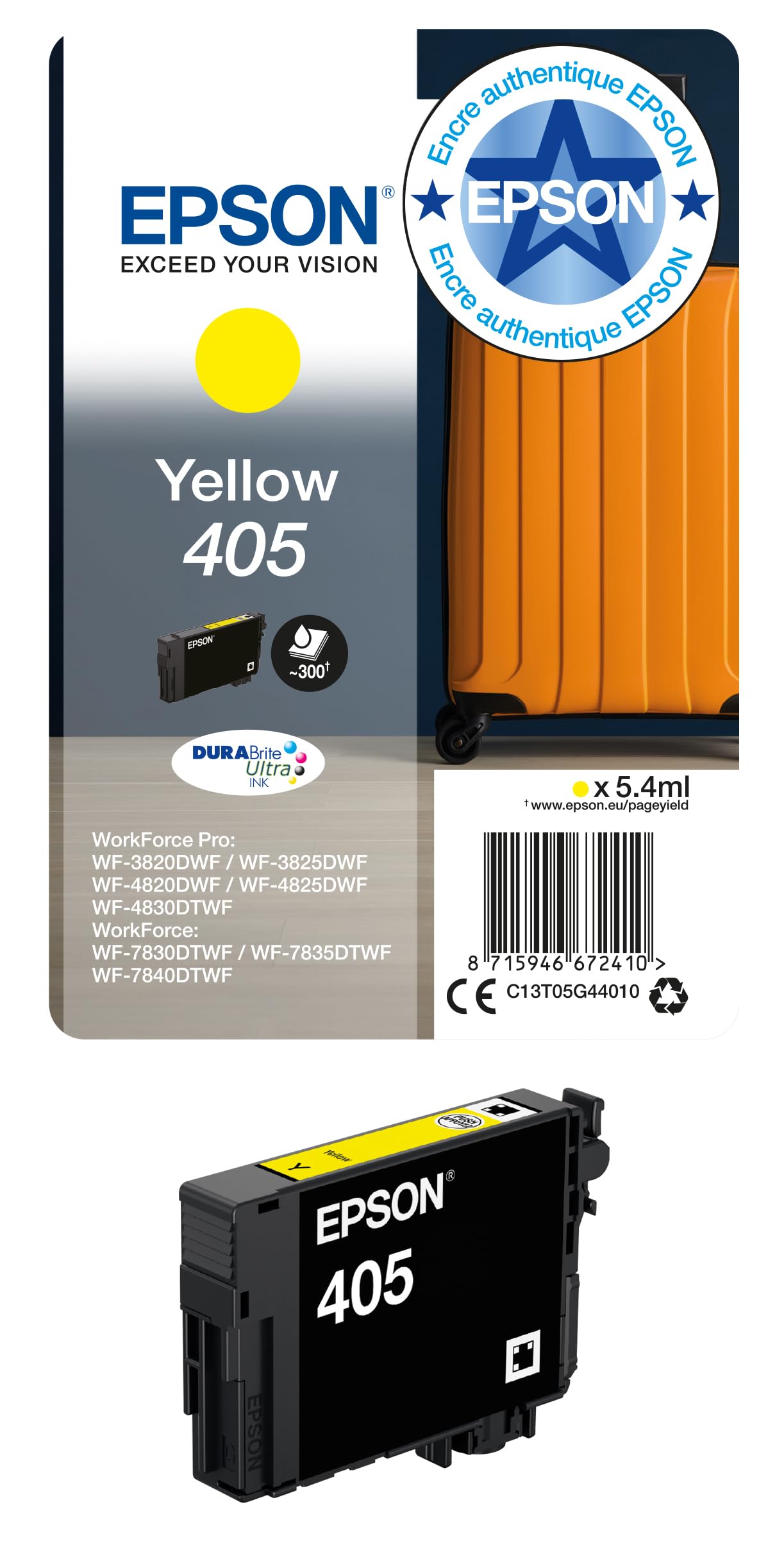 EPSON 6LB Singlepack Yellow 405 DURABrite Ultra Ink