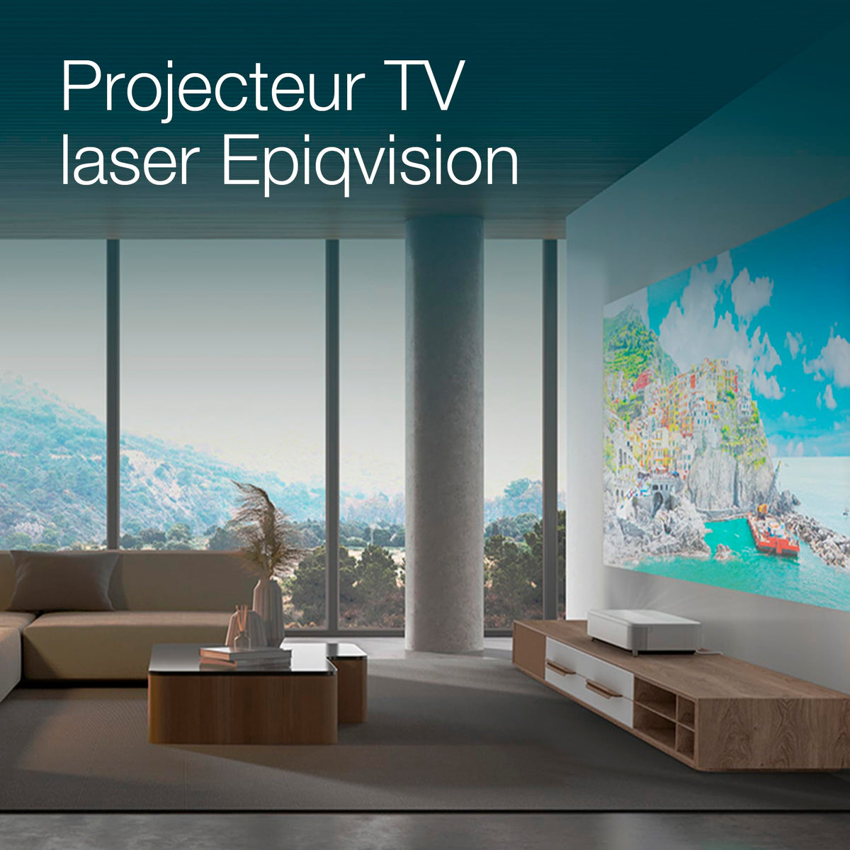 EPSON EH-LS800W Projecteur Laser UST-4K PRO-UHD Home Cinema- 16: 9- 4000 lumens-2 500.000: 1- 3x HDMI - Android TV™ Bluetooth- Blanc