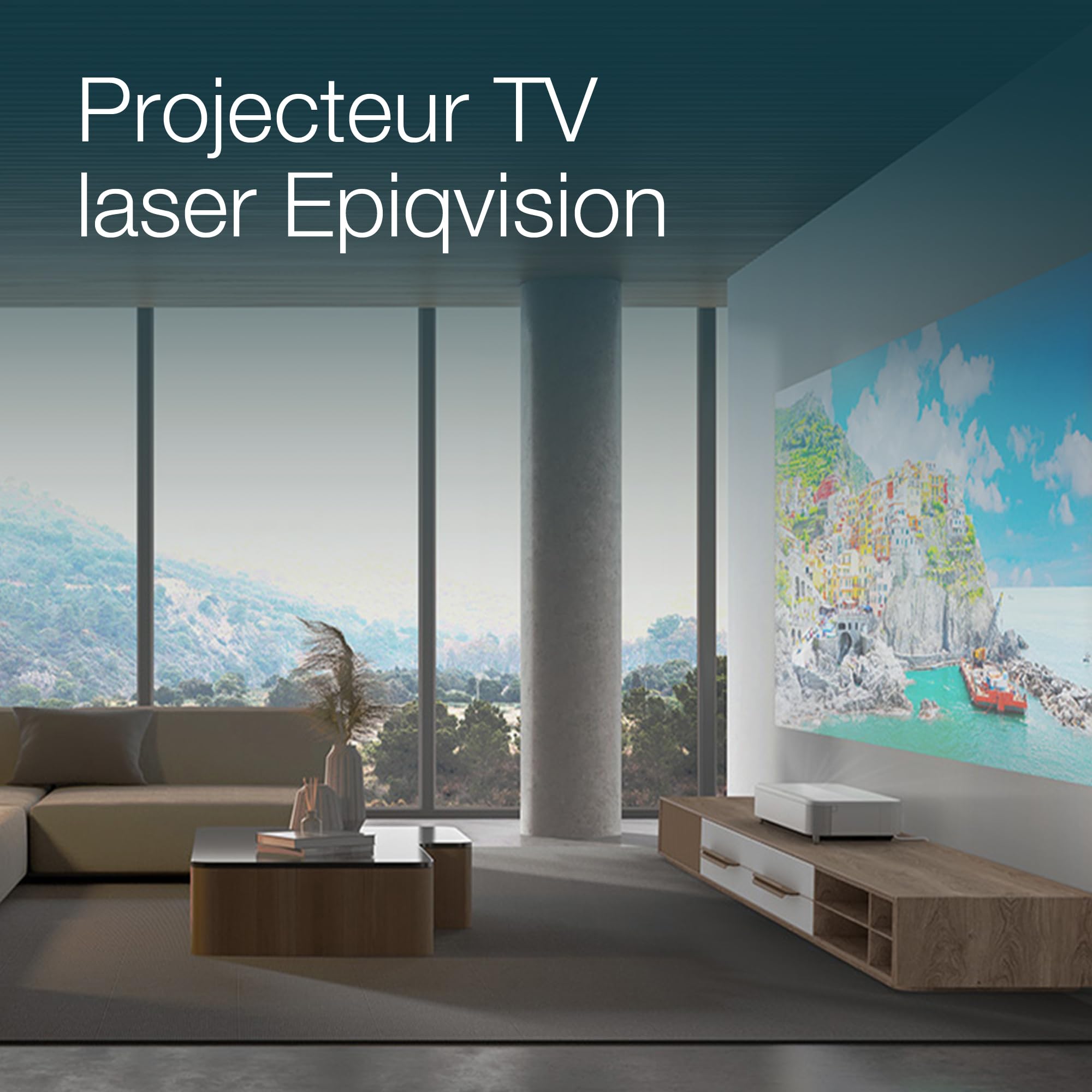 EPSON EH-LS800W Projecteur Laser UST-4K PRO-UHD Home Cinema- 16: 9- 4000 lumens-2 500.000: 1- 3x HDMI - Android TV™ Bluetooth- Blanc