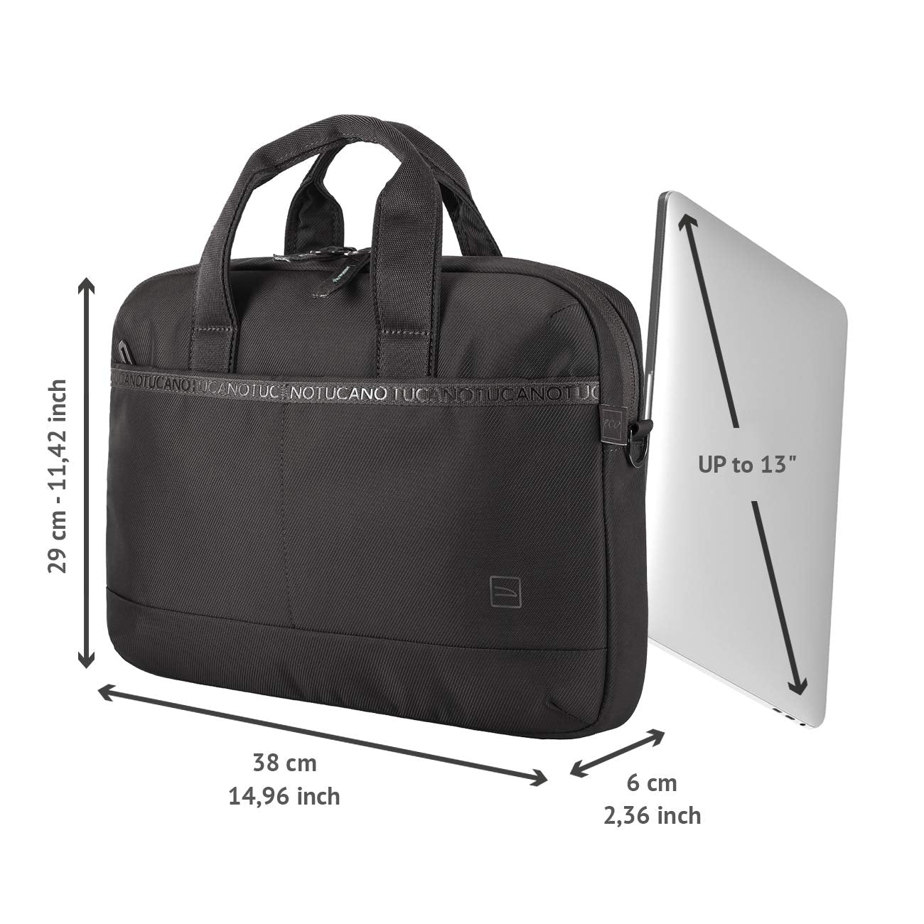 TUCANO Mallette haut de gamme Laptop 13 MacBook 14" noire