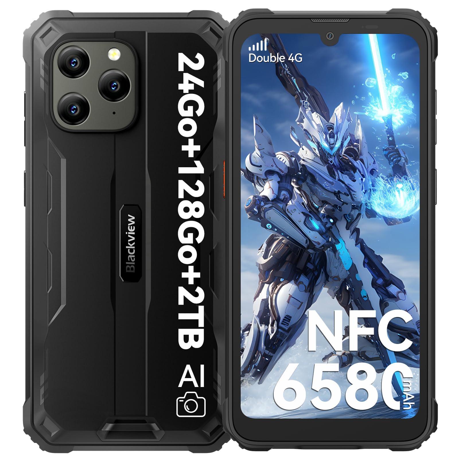 Blackview BV5300 Plus (Double Sim - Ecran de 6.1'' - 128 Go, 8 Go RAM) Noir