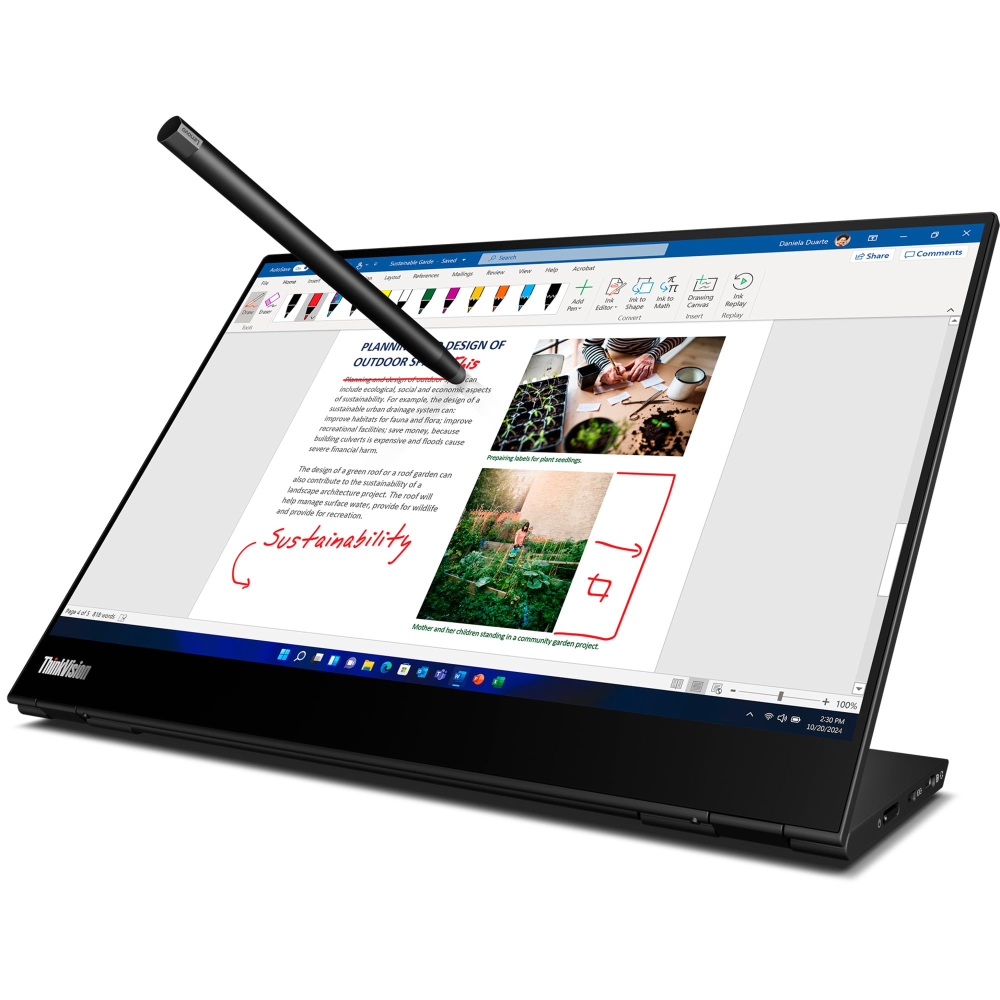 LENOVO ThinkVision M14t Gen 2 14p Touch 2240x1400 16:10 IPS 10-point touch incl. passive pen USB-C