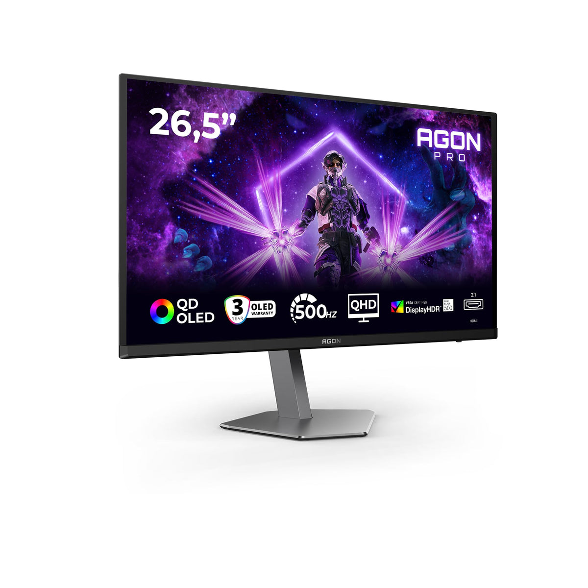 AOC AG276QKD2 26.5p 2560x1440 QD OLED Flat H/A 130MM QD Oled 500Hz USB HUB DP HDMI 1000cd/m2