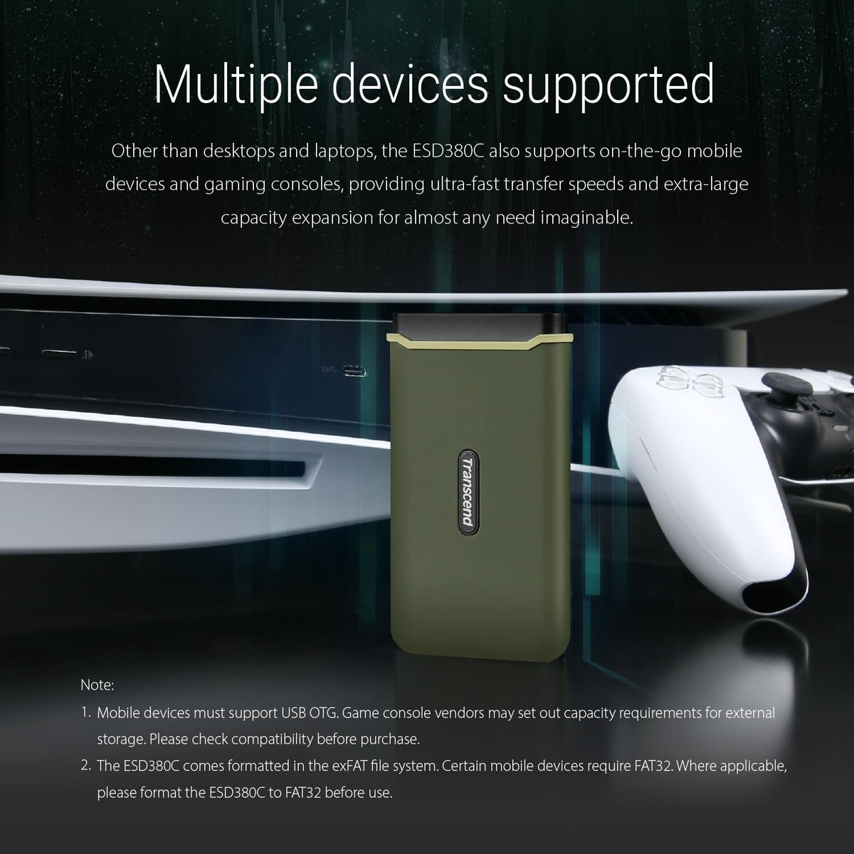 TRANSCEND ESD380C 1To External SSD USB 3.2 Gen 2 Type C
