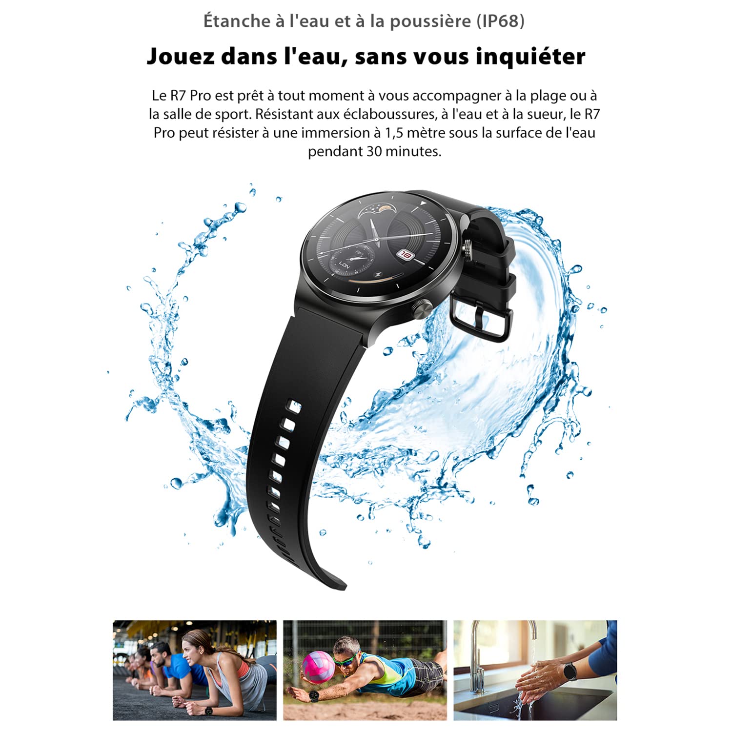 Blackview R7 Pro (Montre Connectée - 1.28'') Noir