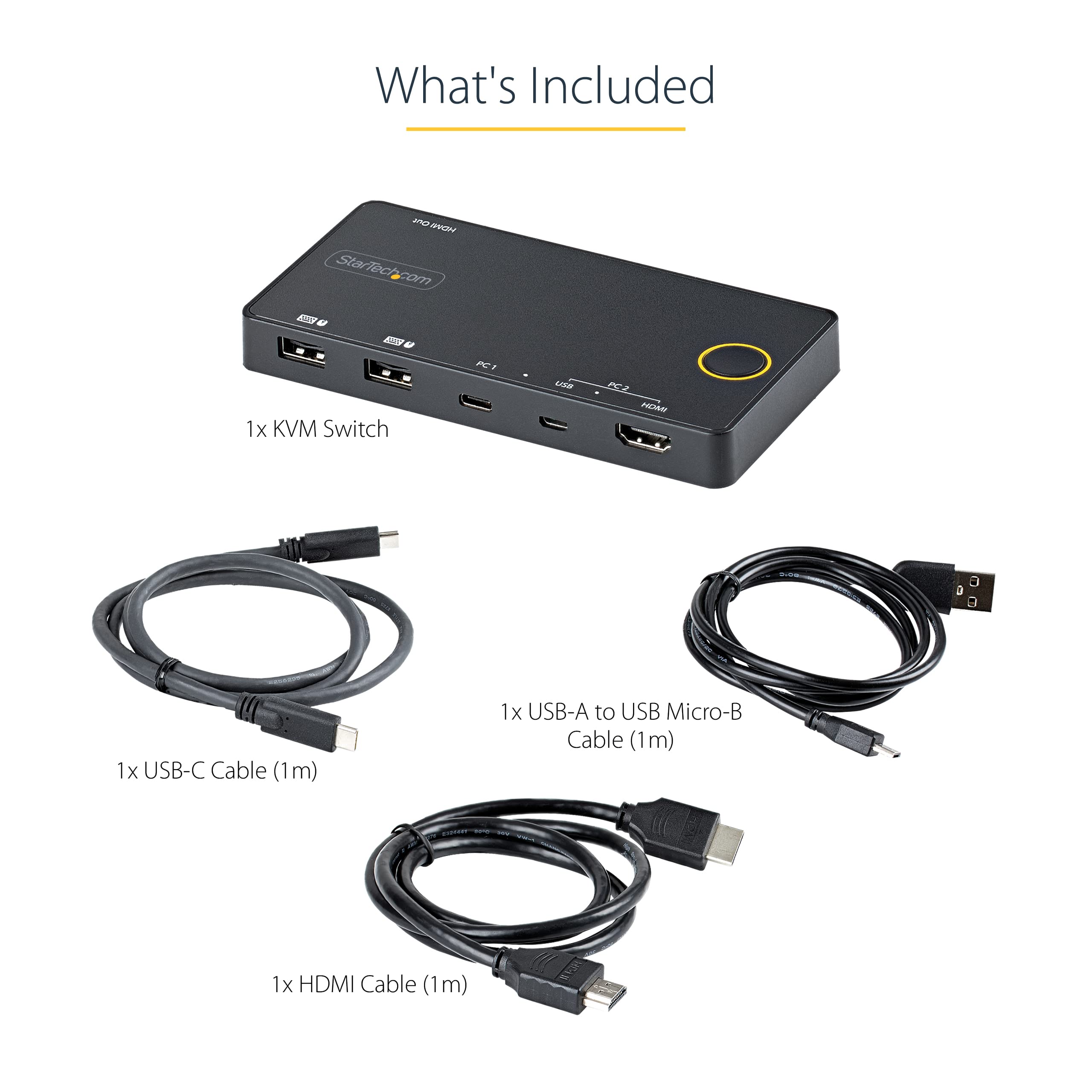 2 Port USB-A+HDMI/USB-C KVM Switch 4K