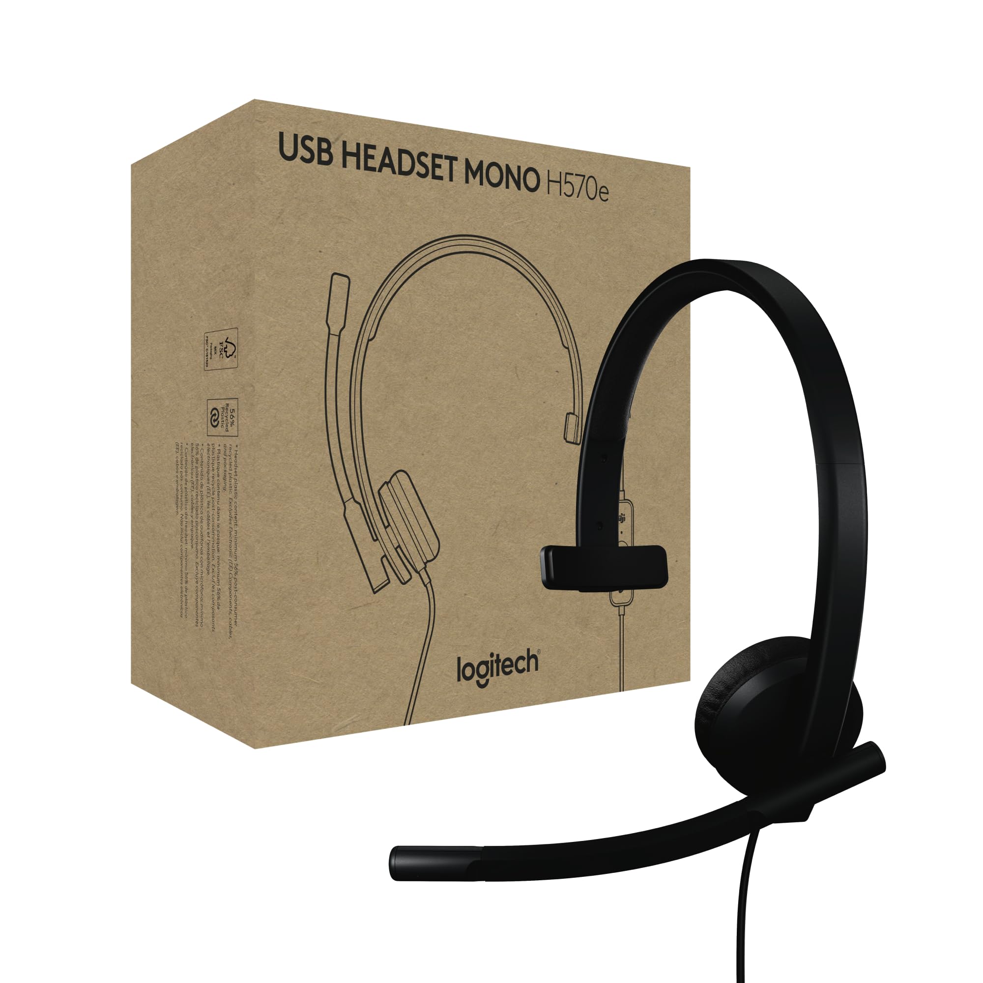 LOGITECH H570e Mono Teams version Headset Black