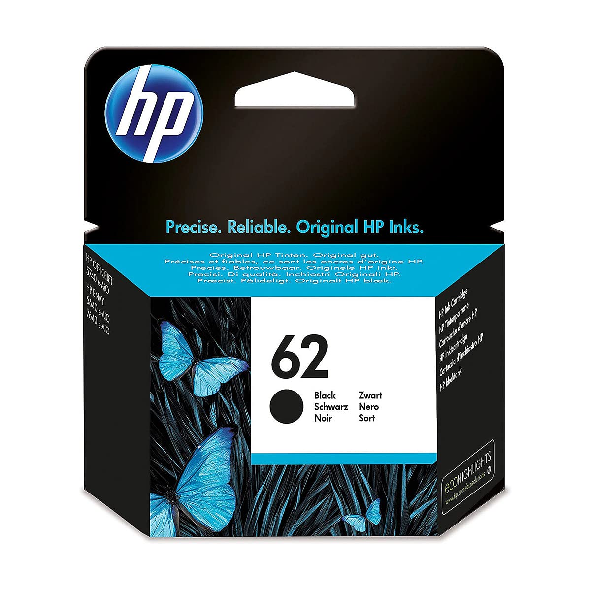 HP 62 original Black Ink cartridge C2P04AE 301 Blister