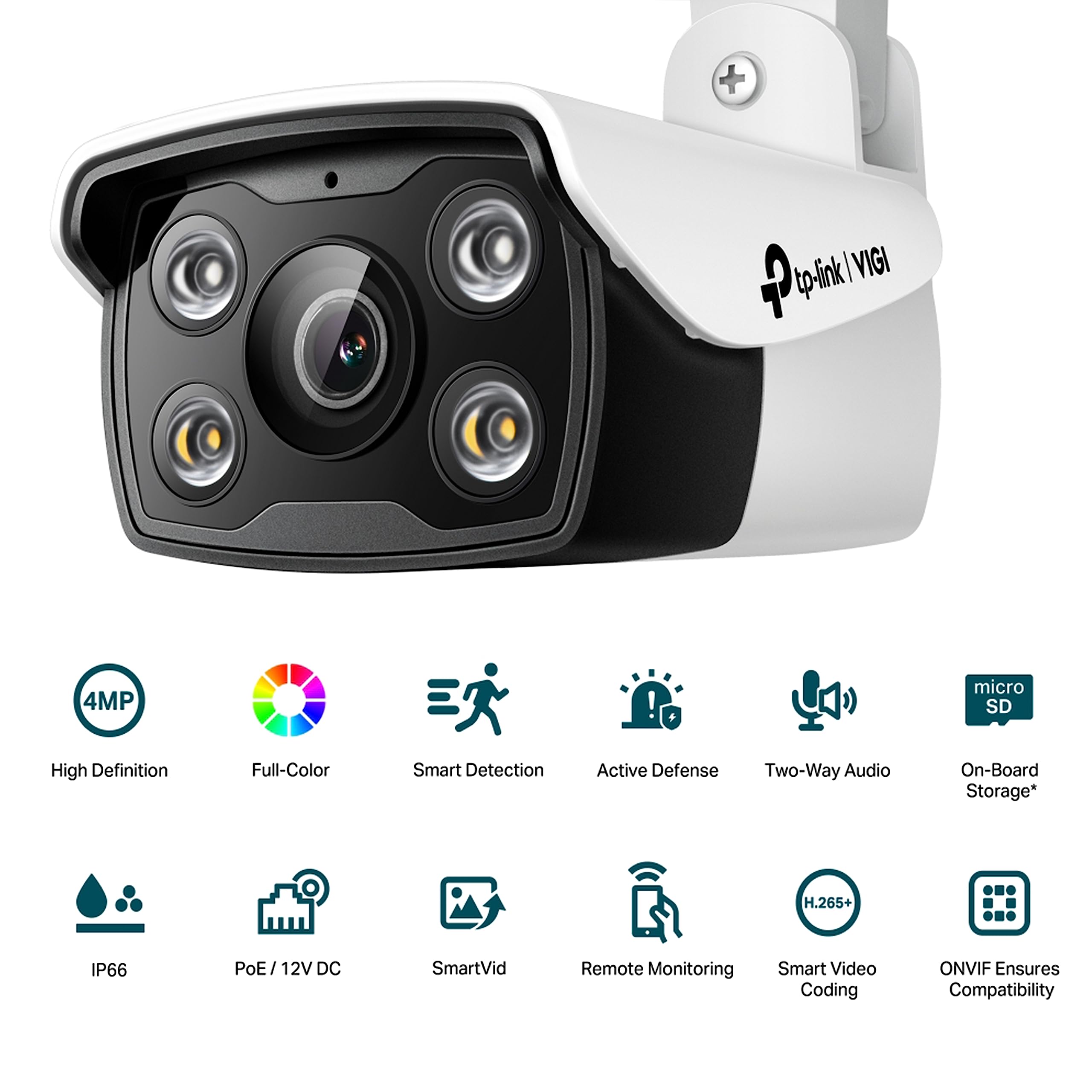 TP-LINK VIGI C340 2.8MM 4MP Outdoor Full-Color Bullet Network Camera 2.8mm