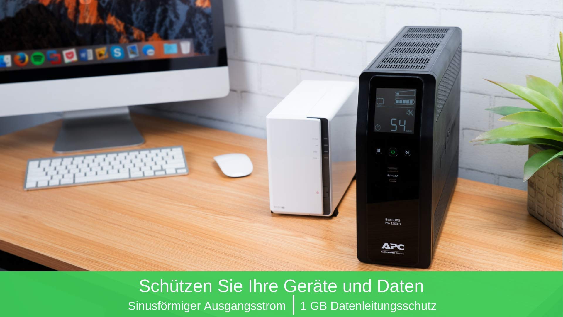 APC Back-UPS Pro BR1200SI UPS AC 220-240V 720Watt 1200VA USB output connectors 8 Black