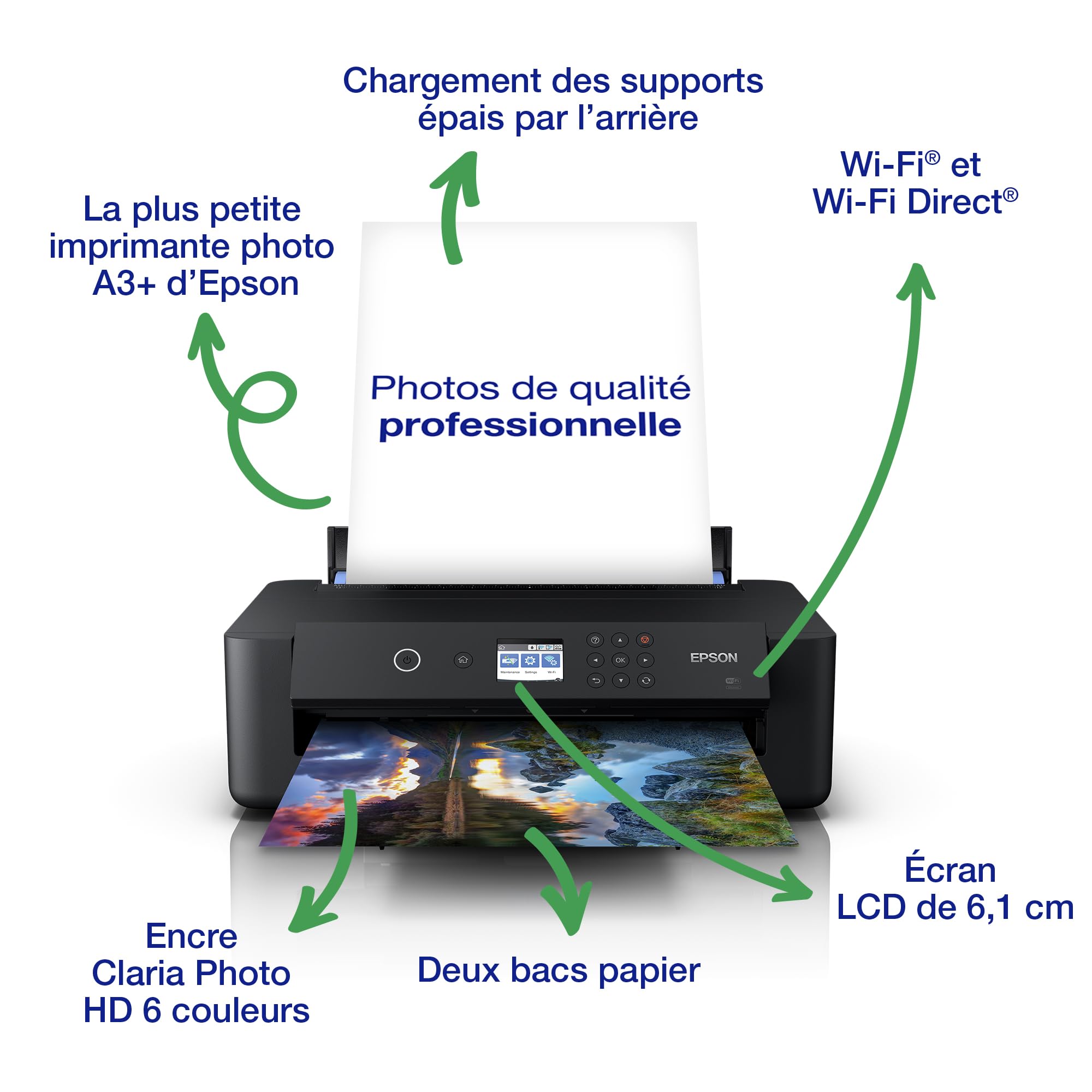 EPSON Expression Photo HD XP-15000 Printer colour Duplex inkjet A3 5760x1400dpi 9.2ppm mono 9ppm colour 250sheets USB LAN Wi-Fi