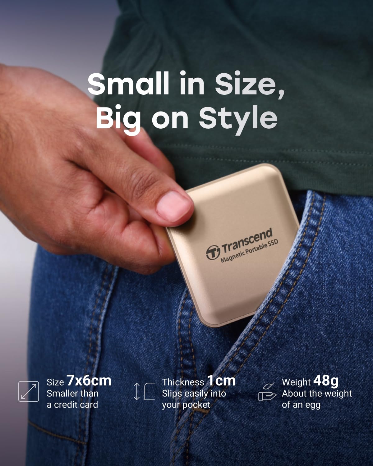 TRANSCEND 2To SSD Externe ESD420C USB 20Gbps Type C Magsafe Gris acier