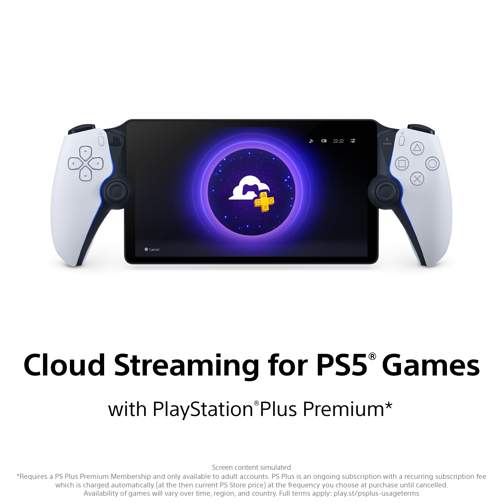 Playstation Portal - Lecteur à distance pour Playstation 5 (Écran 8'', Pas besoin de TV) Blanc