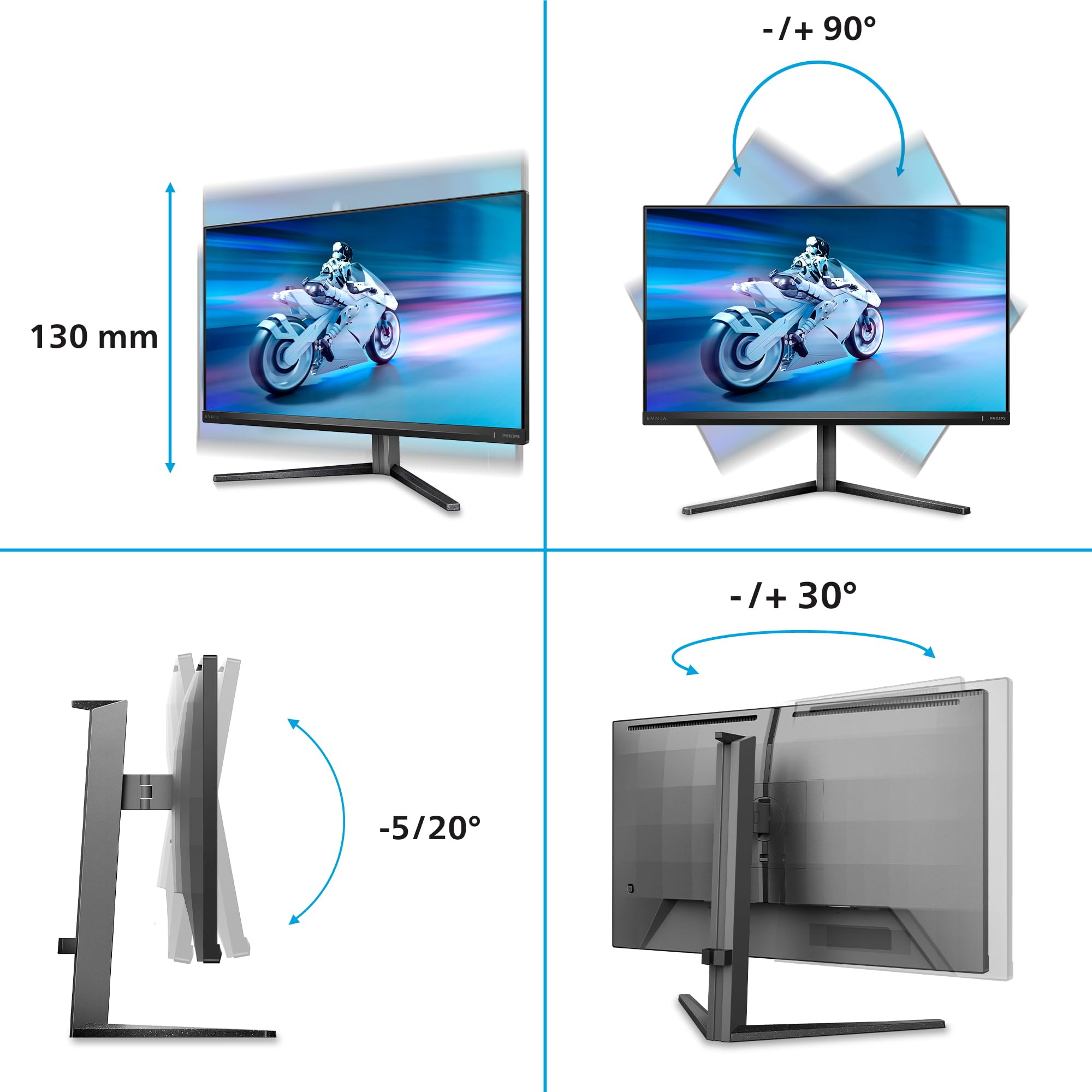PHILIPS 27M2N5500 27p Gaming Monitor 2560x1440 1ms 250cd/m2 HDMI DP Black/Grey